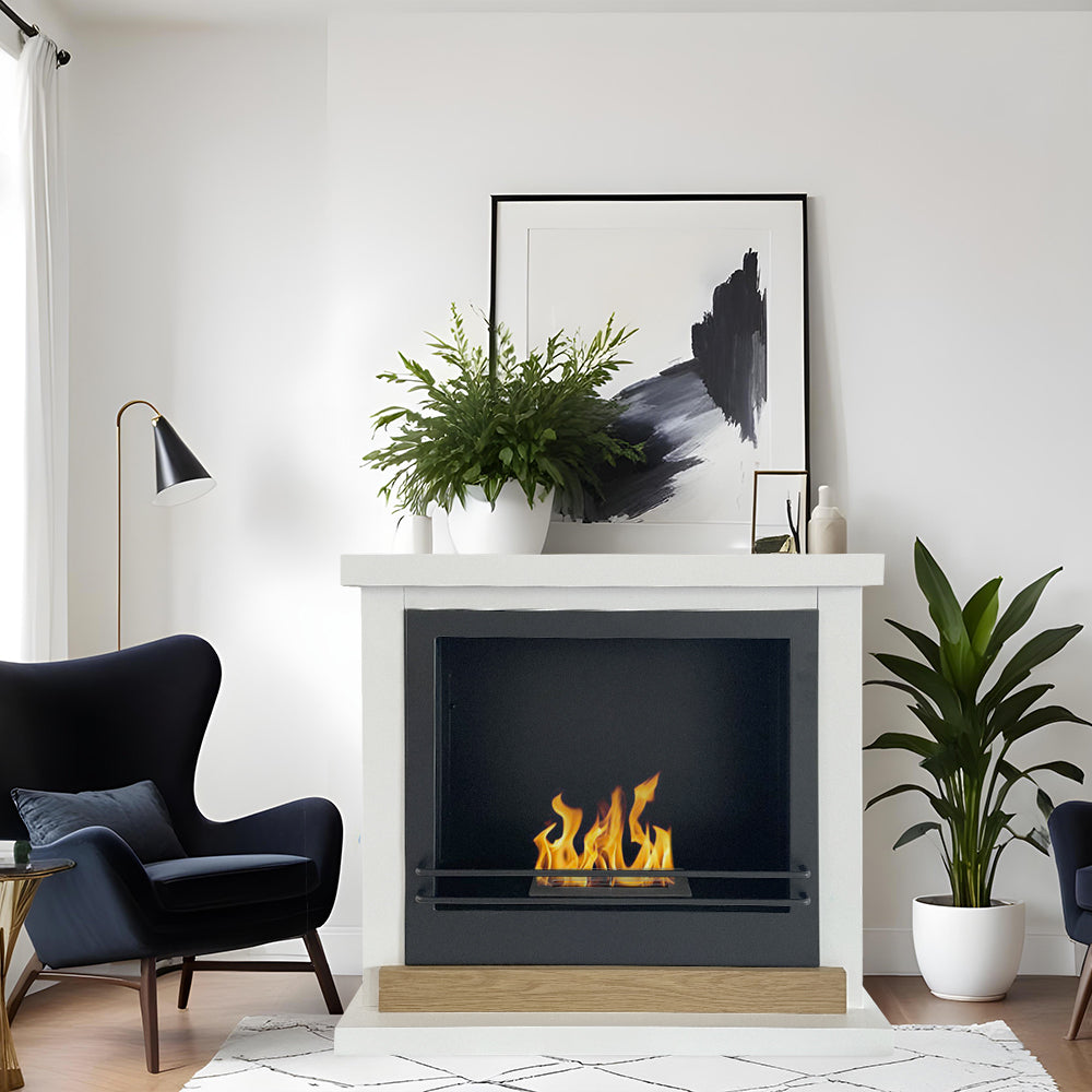 divina fire camino a bioetanolo biocamino da terra divina fire stoccolma in legno bianco l75xp24xh68 cm ean 8056157807650