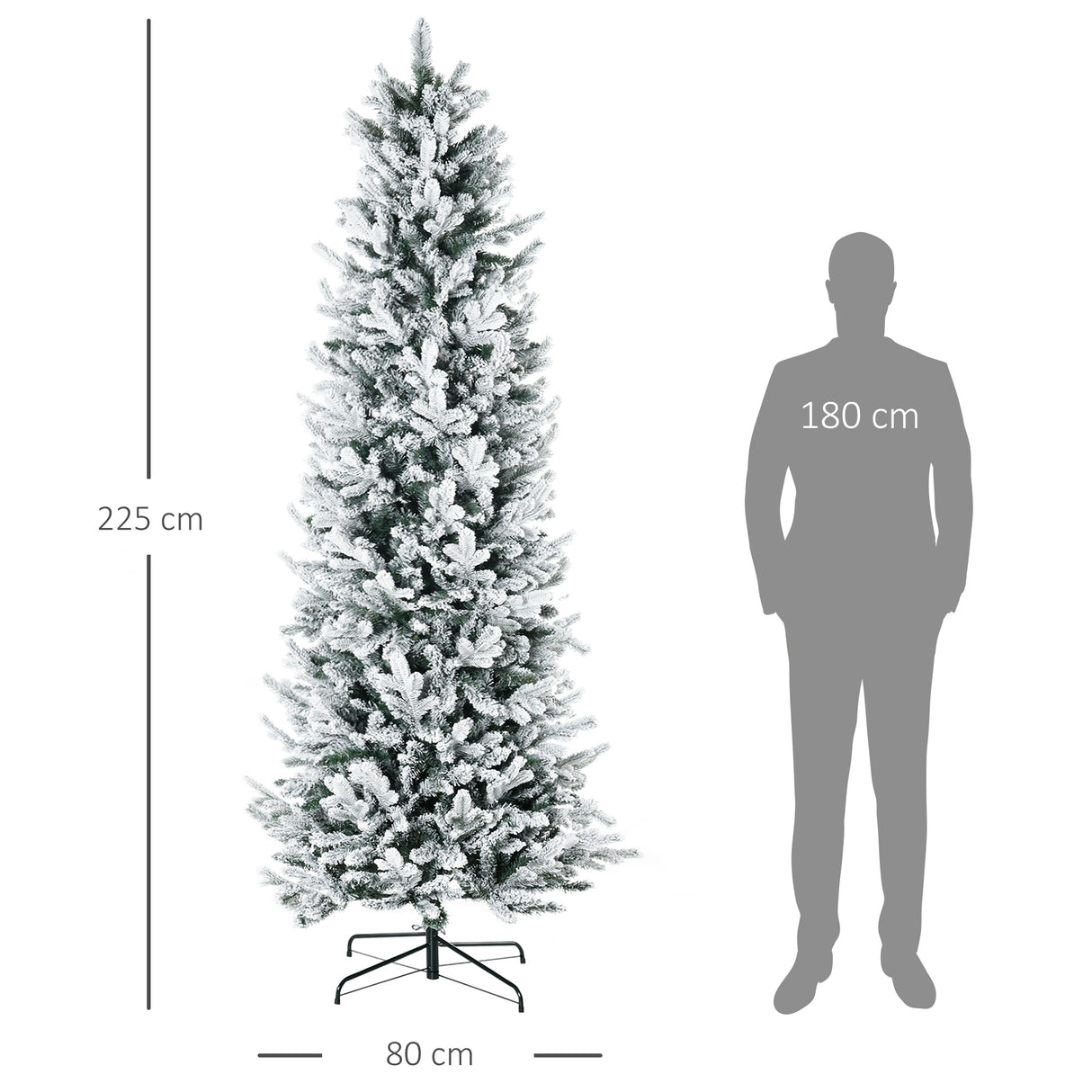 easycomfort easycomfort albero di natale innevato 225cm con 988 rami e base in acciaio per interni con apertura automatica
