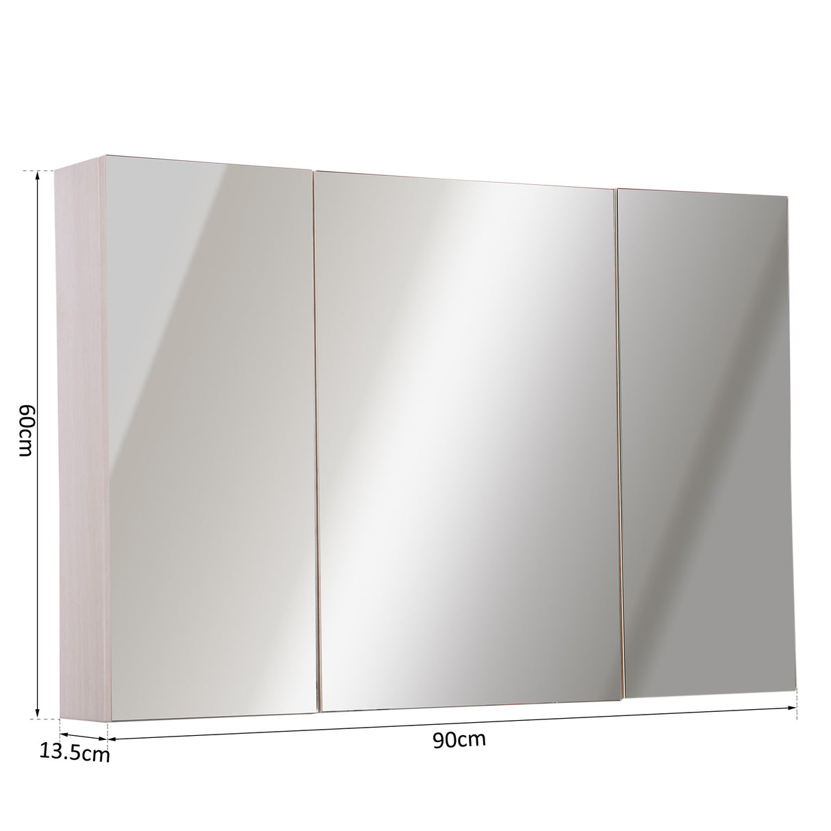 easycomfort easycomfort armadietto pensile da bagno a parete con specchio a 3 ante e ripiani regolabili in legno 90x60x13 5cm ean 8054144132402