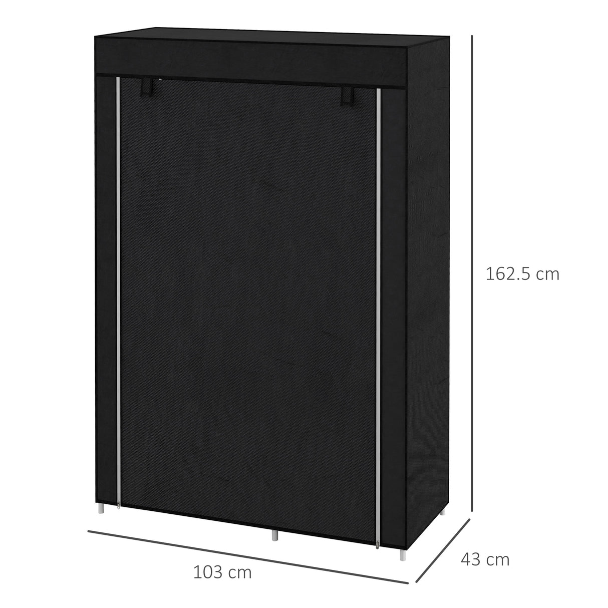 easycomfort easycomfort armadio guardaroba portatile in tessuto con 6 ripiani aperti e un appendino 103x43x162 5 cm nero