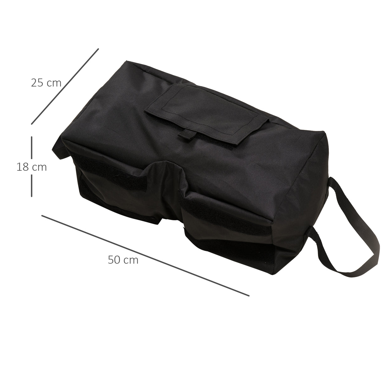 easycomfort easycomfort base per ombrellone a sacco riempibile con 50 kg di sabbia in plastica e tessuto oxford 50x25x18 cm nero