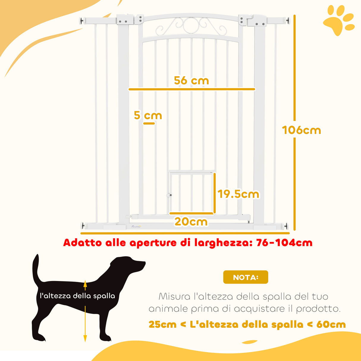 easycomfort easycomfort cancellino per cani regolabile con estensioni e porta per gatti 76 104x106cm bianco