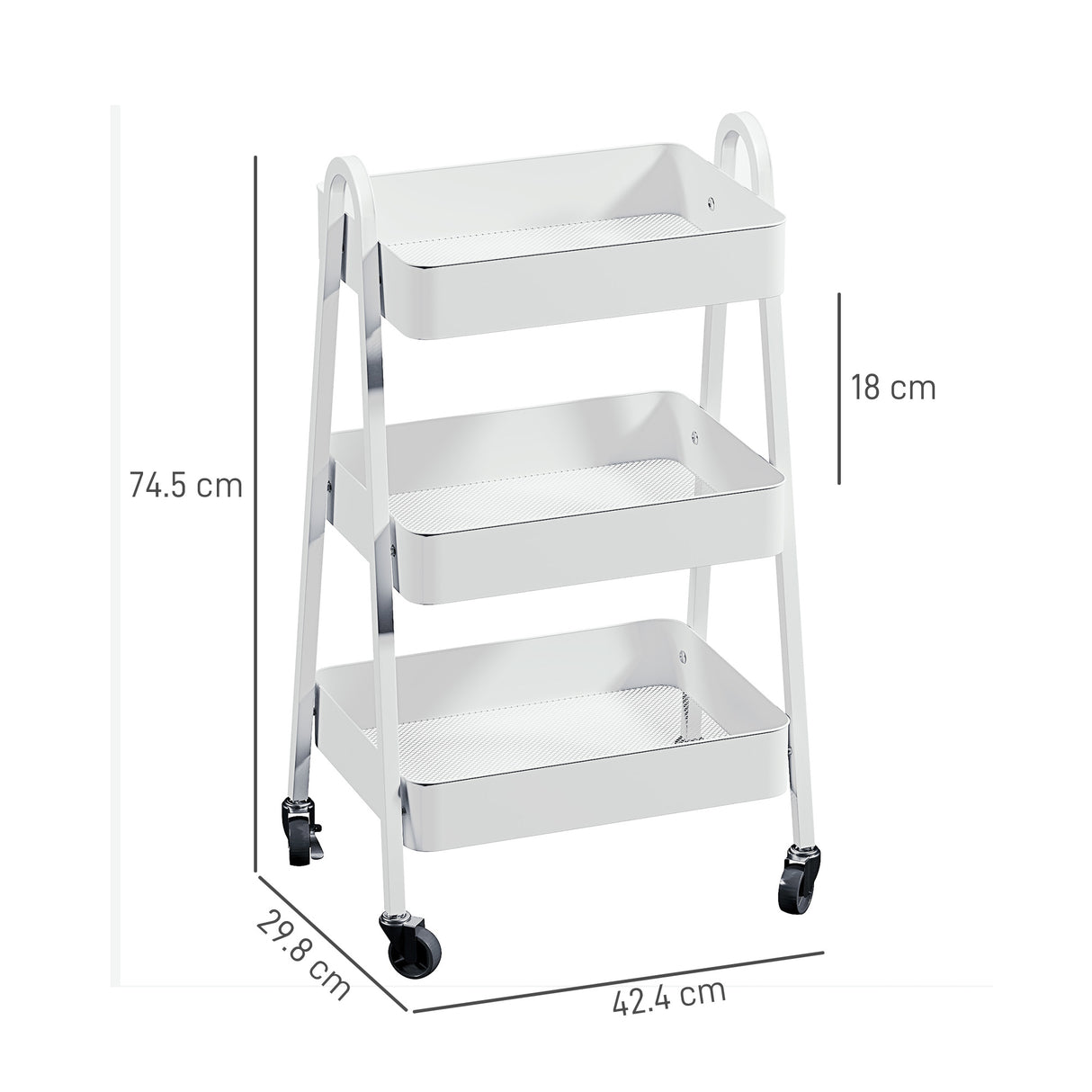 easycomfort easycomfort carrello cucina multiuso a 3 livelli ruote girevoli con freno e maniglie bianco
