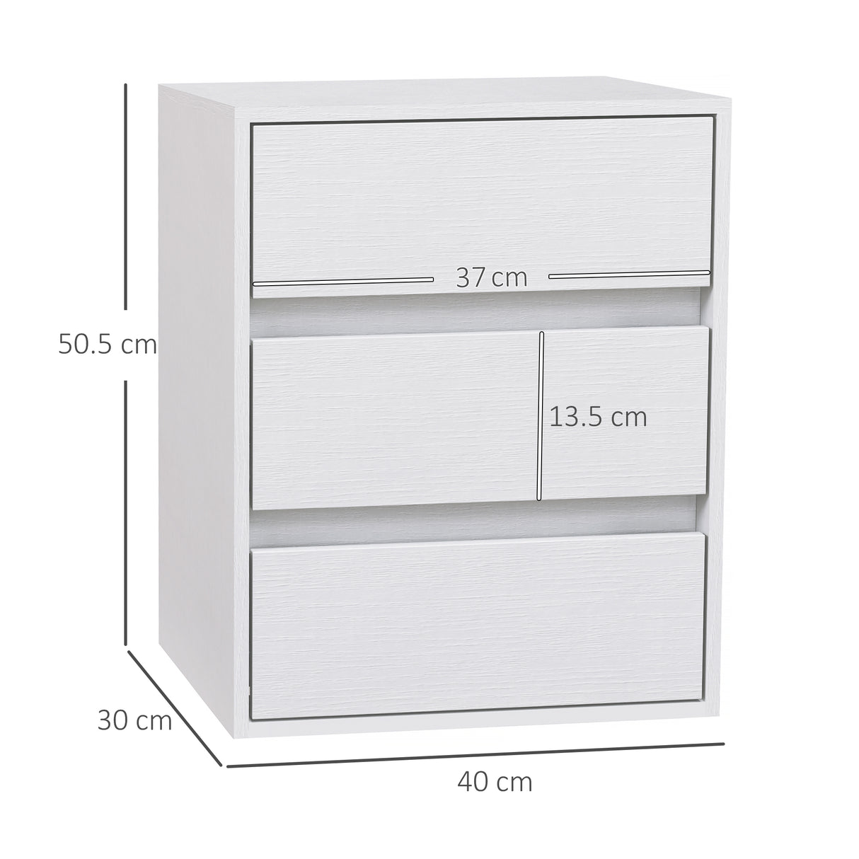 easycomfort easycomfort cassettiera 3 cassetti moderna in legno bianco 40x30x50 5 cm