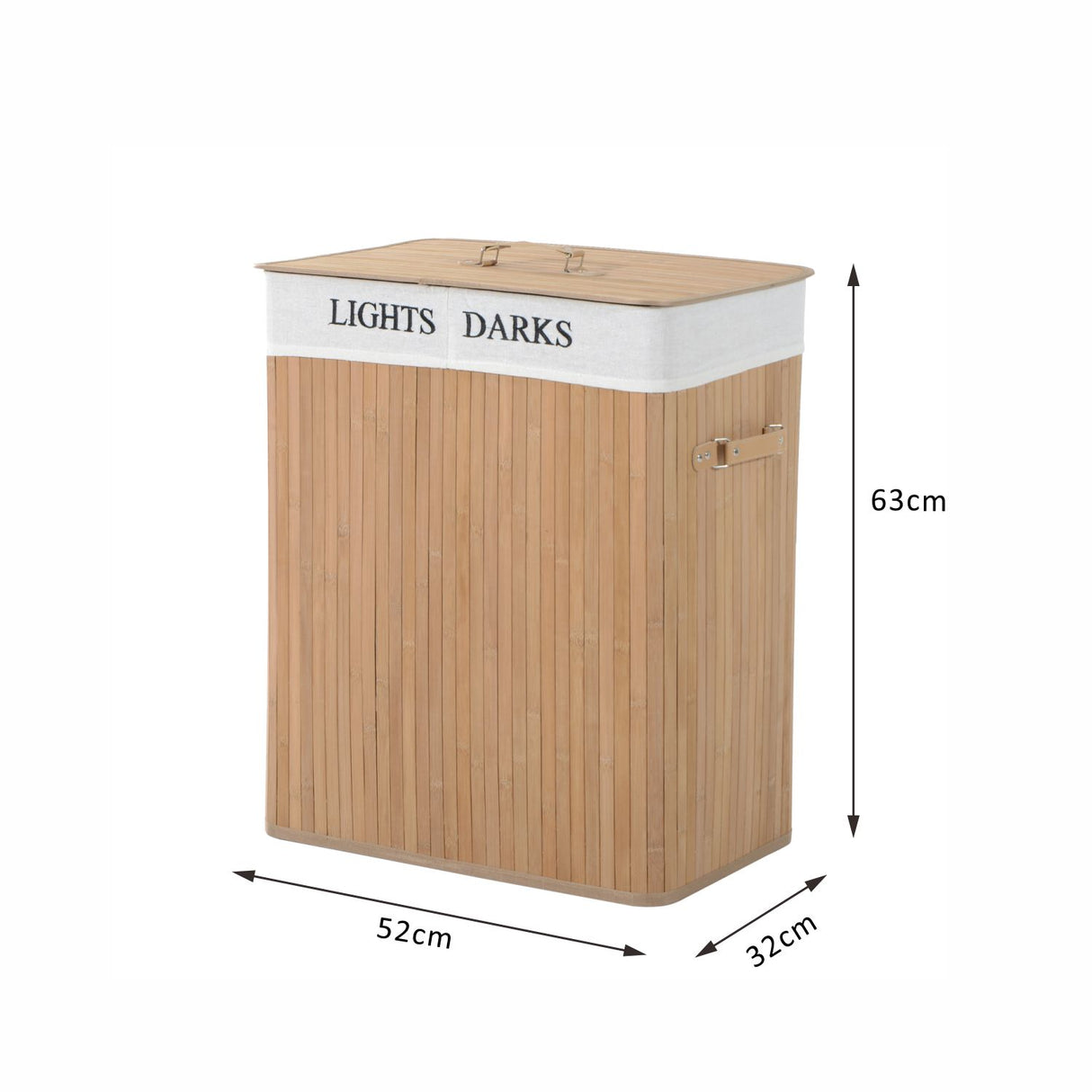 easycomfort easycomfort cesta portabiancheria in bambu con coperchio e fodera rimovibile 52 x 32 x 63cm