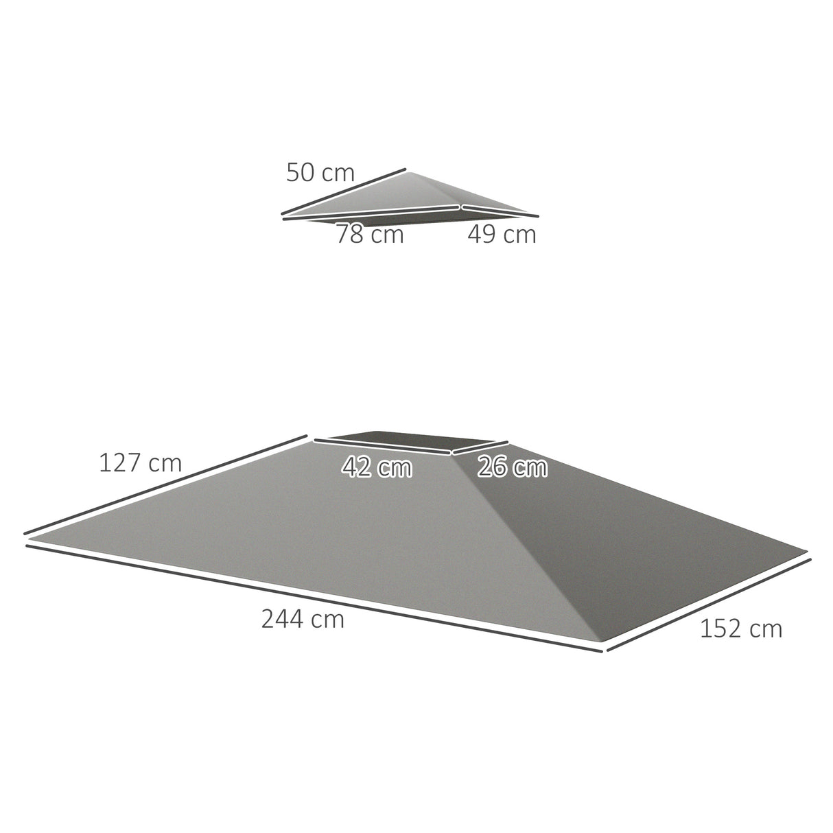 easycomfort easycomfort copertura per gazebo da giardino per barbecue 1 52x2 44 m a 2 livelli in poliestere grigio chiaro