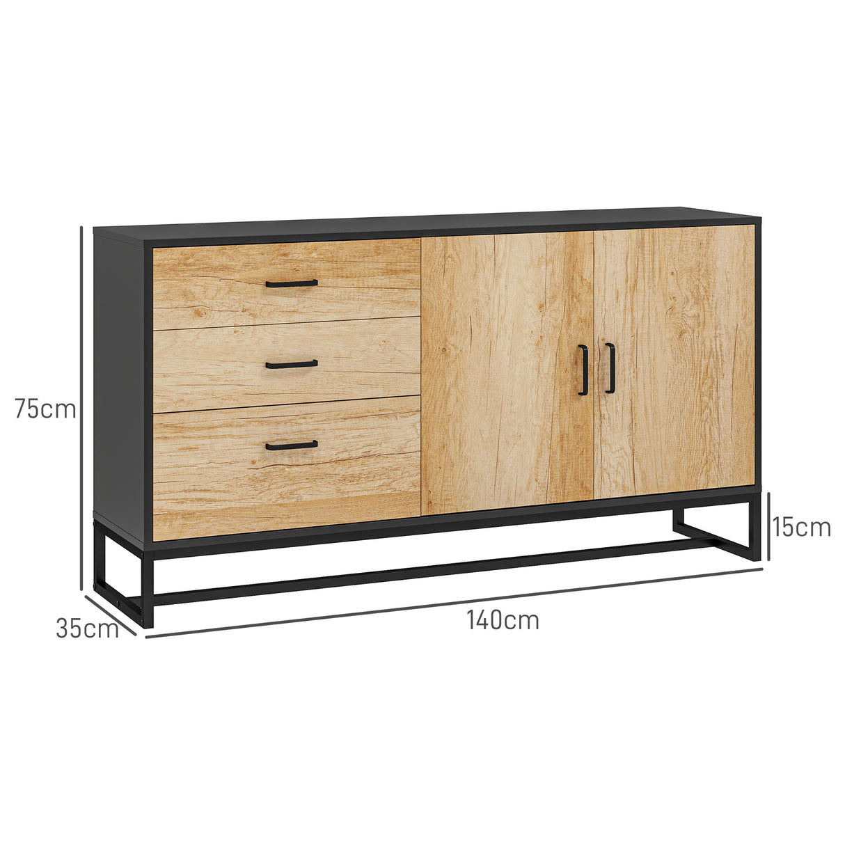 easycomfort easycomfort credenza moderna con 3 cassetti e un armadietto cucina 2 ante soft close con ripiano regolabile