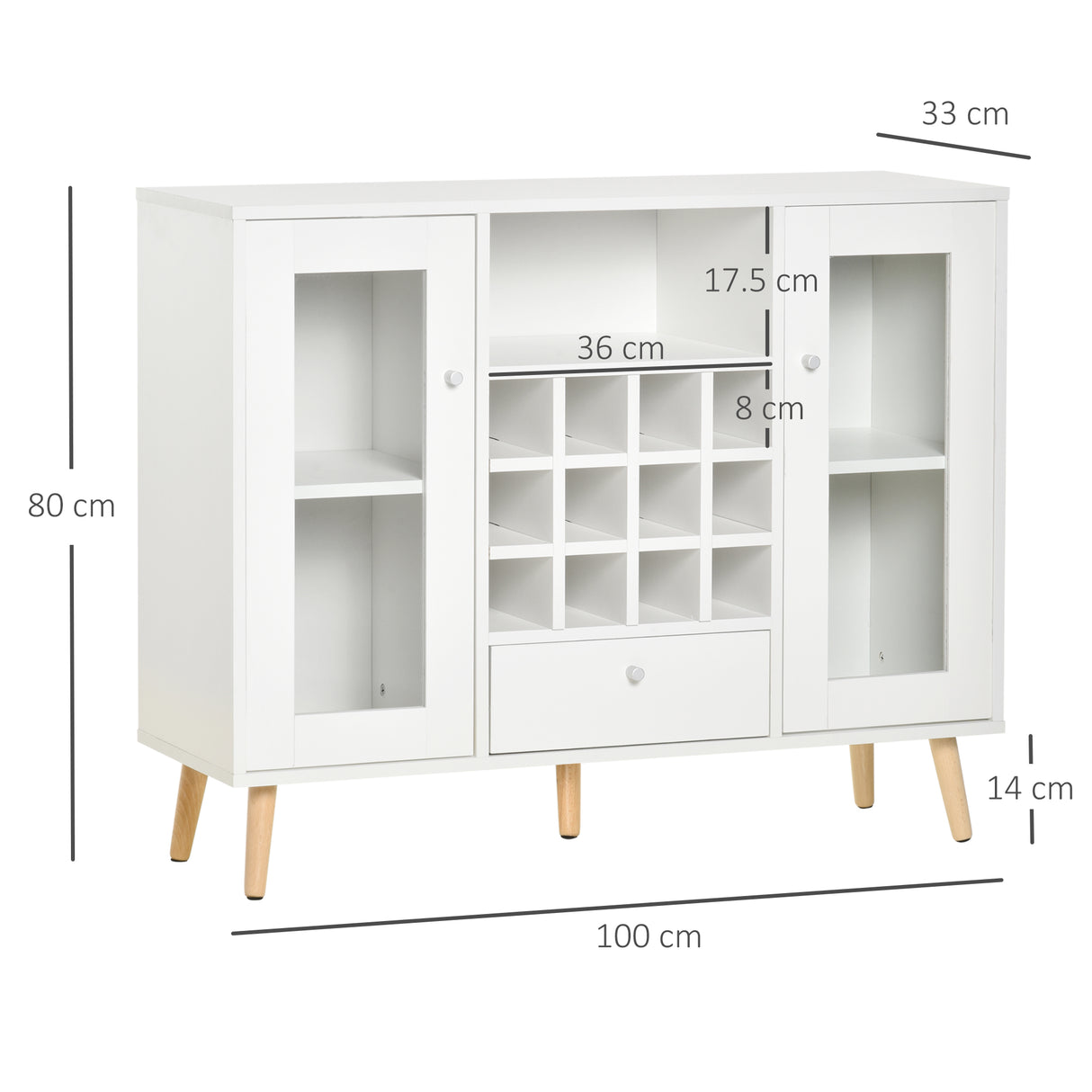 easycomfort easycomfort credenza moderna da cucina con cantinetta vini 12 bottiglie cassetto e armadietti in legno 100x33x80cm bianco