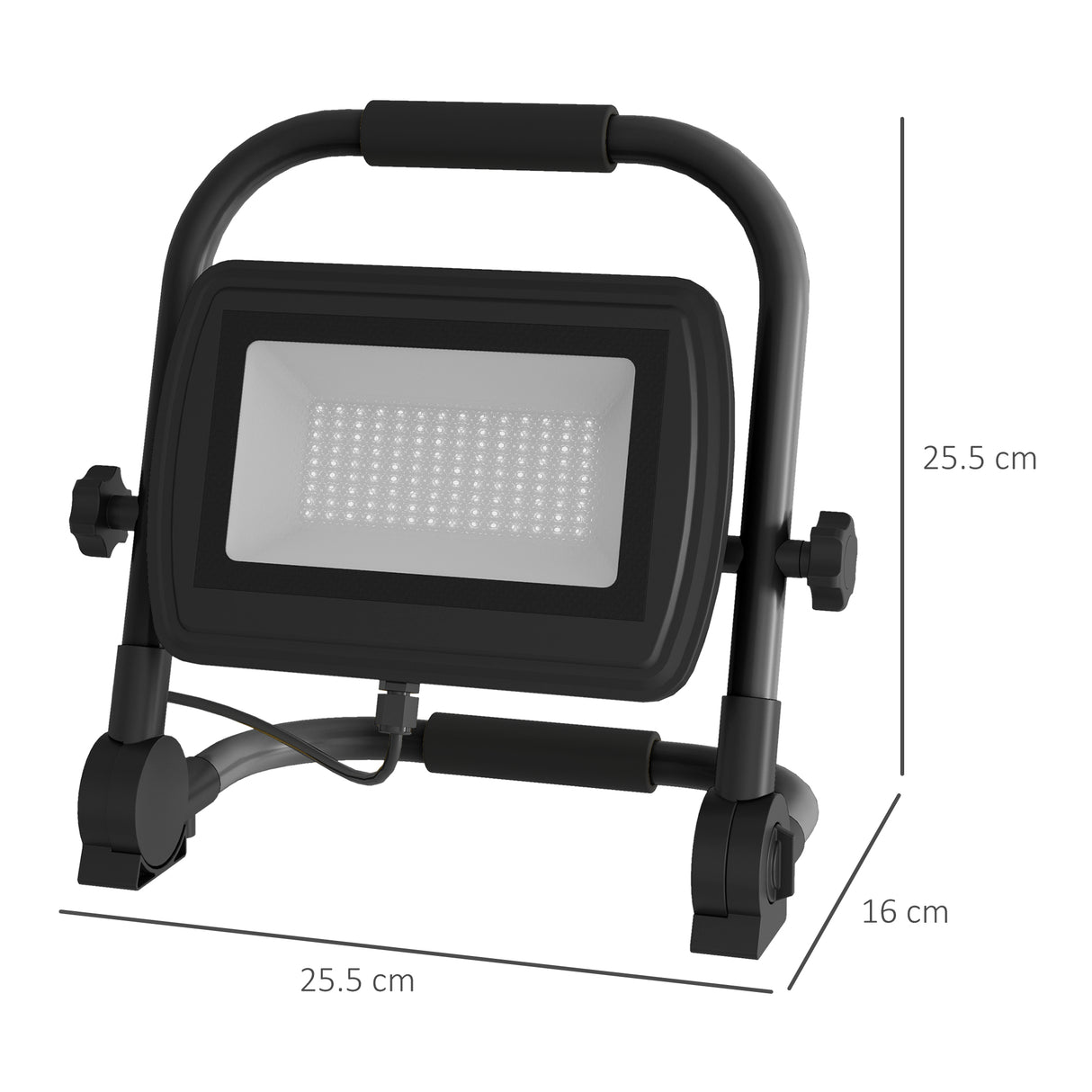 easycomfort easycomfort faretto led da lavoro da 6500k con testa girevole e supporto in alluminio e metallo 25 5x16x25 5 cm nero