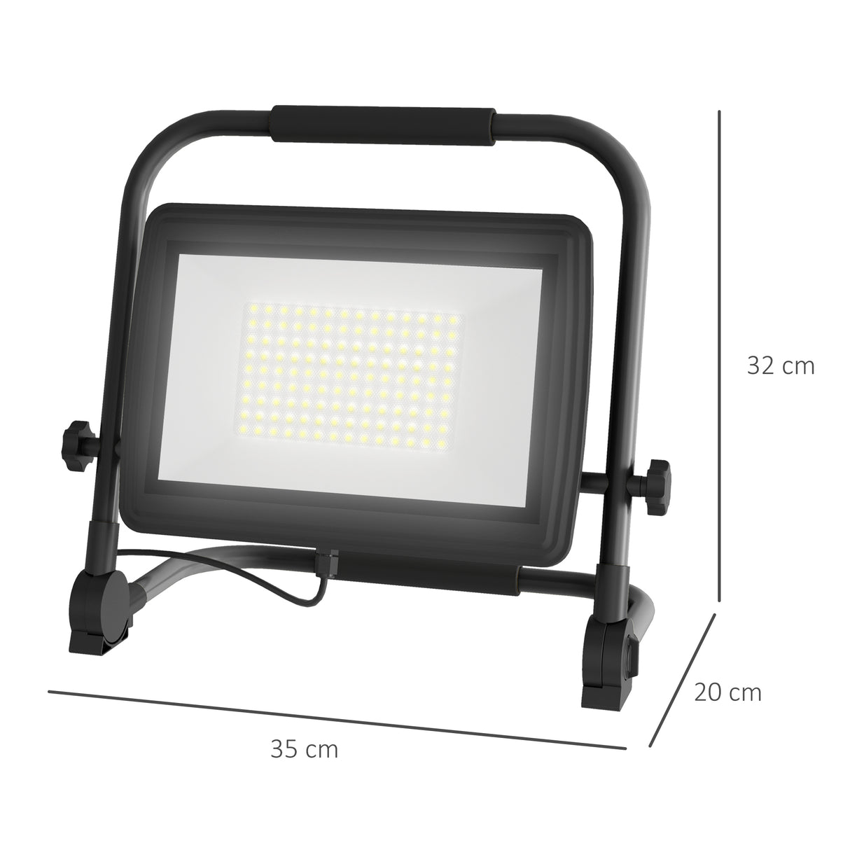 easycomfort easycomfort faretto led da lavoro da 6500k con testa girevole e supporto regolabile in alluminio e metallo 35x20x32 cm nero