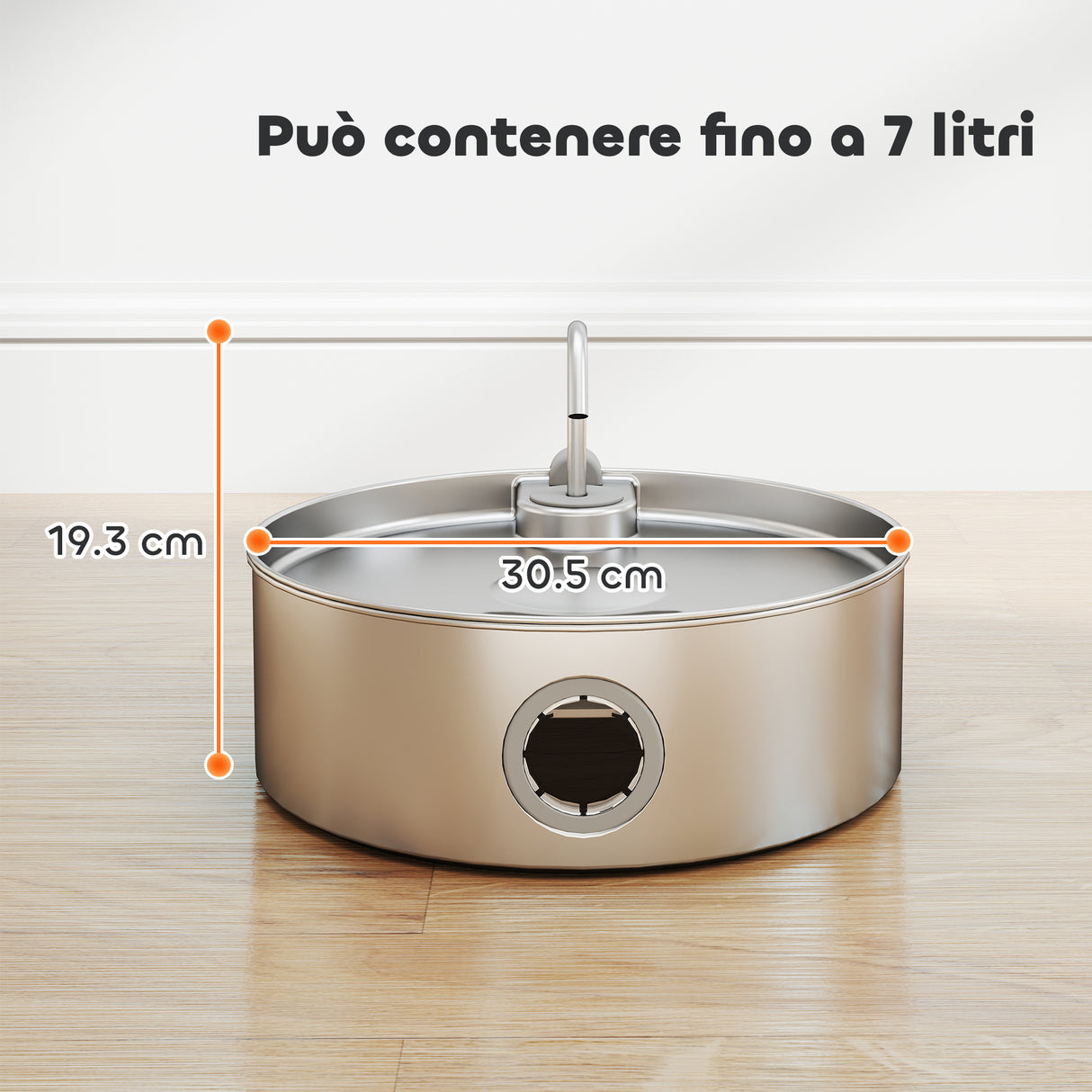 easycomfort easycomfort fontanella per gatto 7l con luce led e tripla filtrazione in acciaio inox 304 30 5x31 2x19 3 cm argento