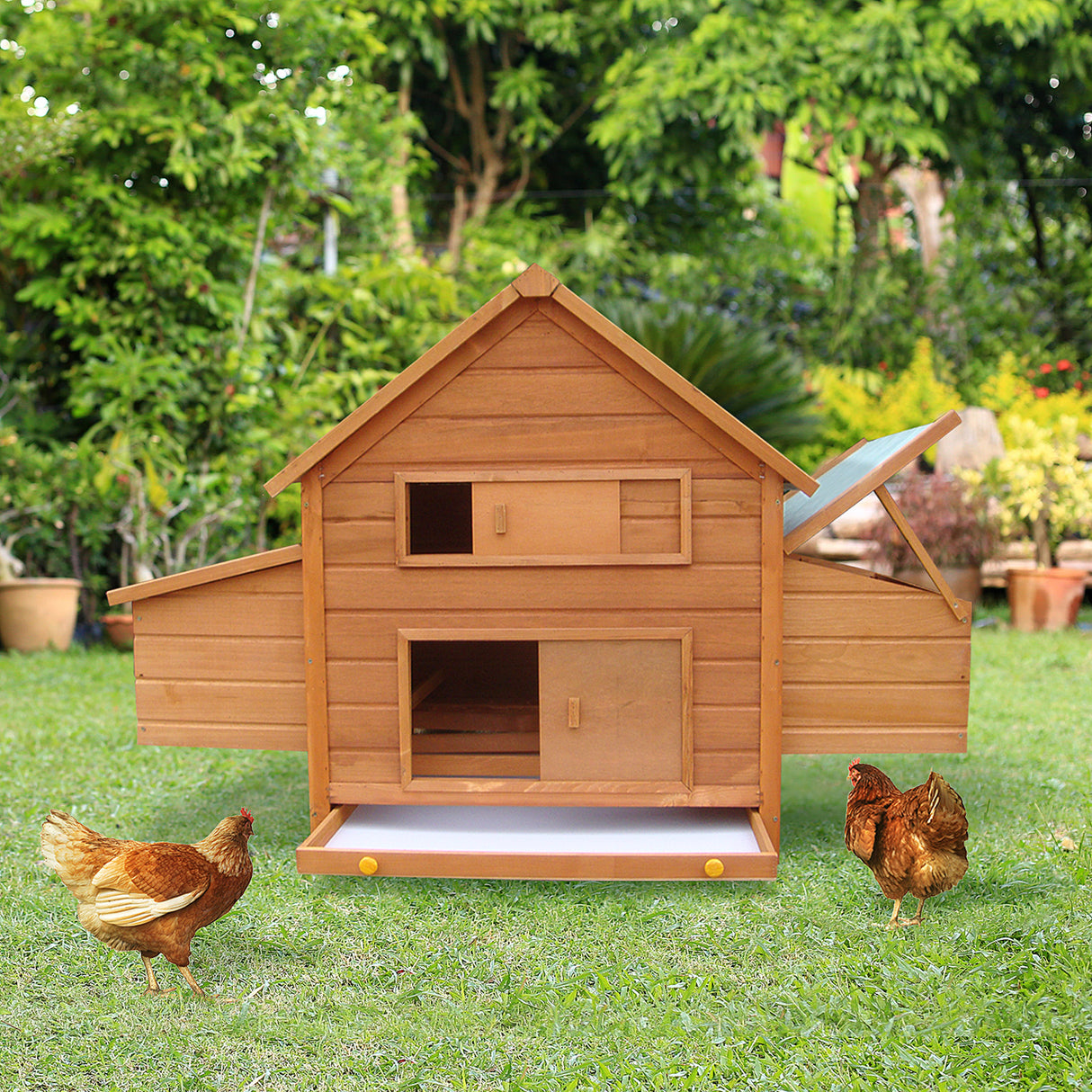 easycomfort easycomfort gabbia per galline in legno con tetto impermeabile pollaio prefabbricato da esterno 160x98 5x107cm