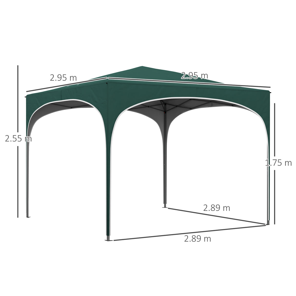 easycomfort easycomfort gazebo da giardino ad altezza regolabile con fori di drenaggio e borsa da trasporto in metallo verde