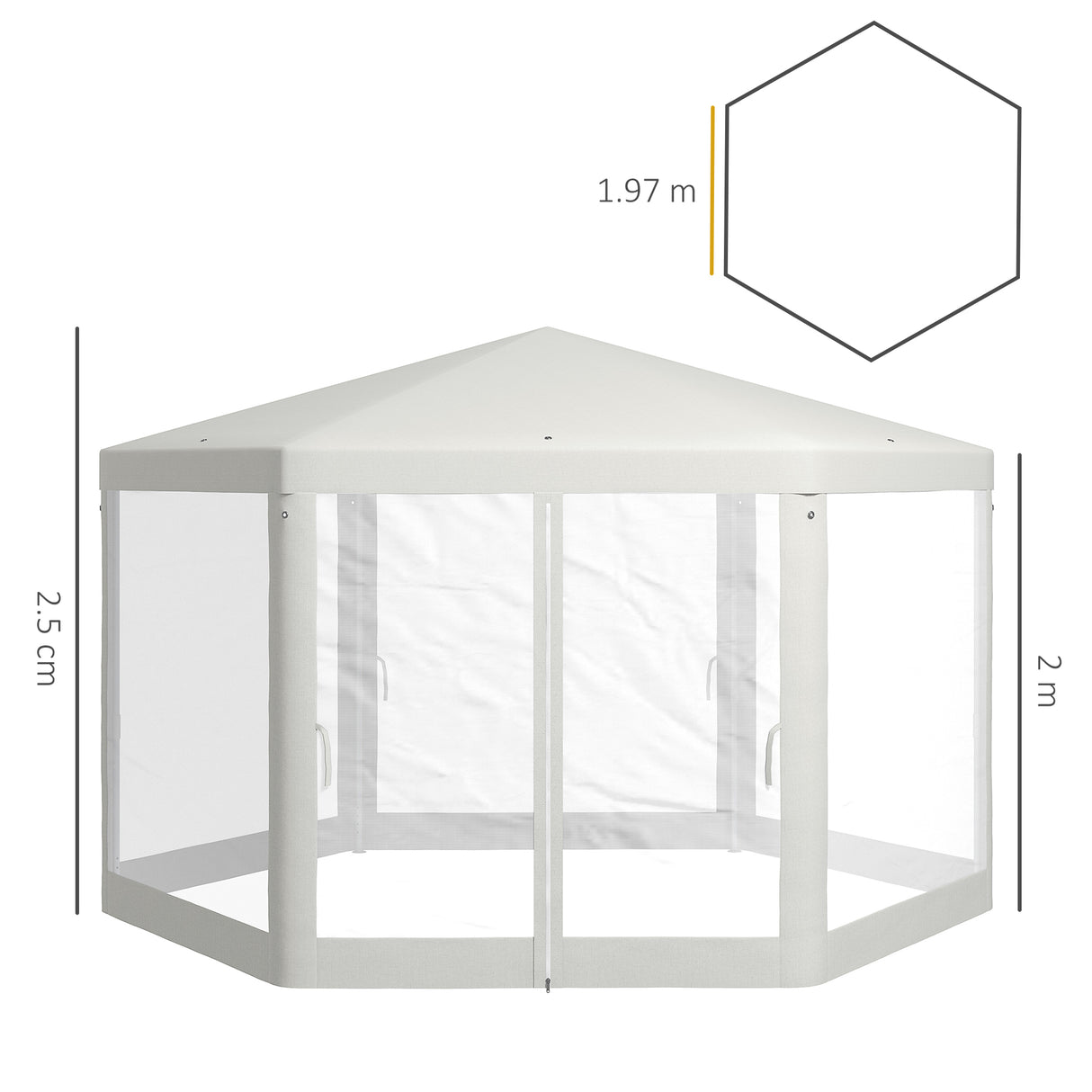 easycomfort easycomfort gazebo da giardino esagonale con doppio ingresso in metallo e poliestere 3 94x3 94x2 5 m crema