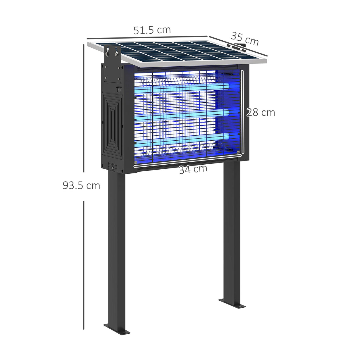 easycomfort easycomfort lampada antizanzare per esterno a energia solare con 60 led e rete di protezione nero
