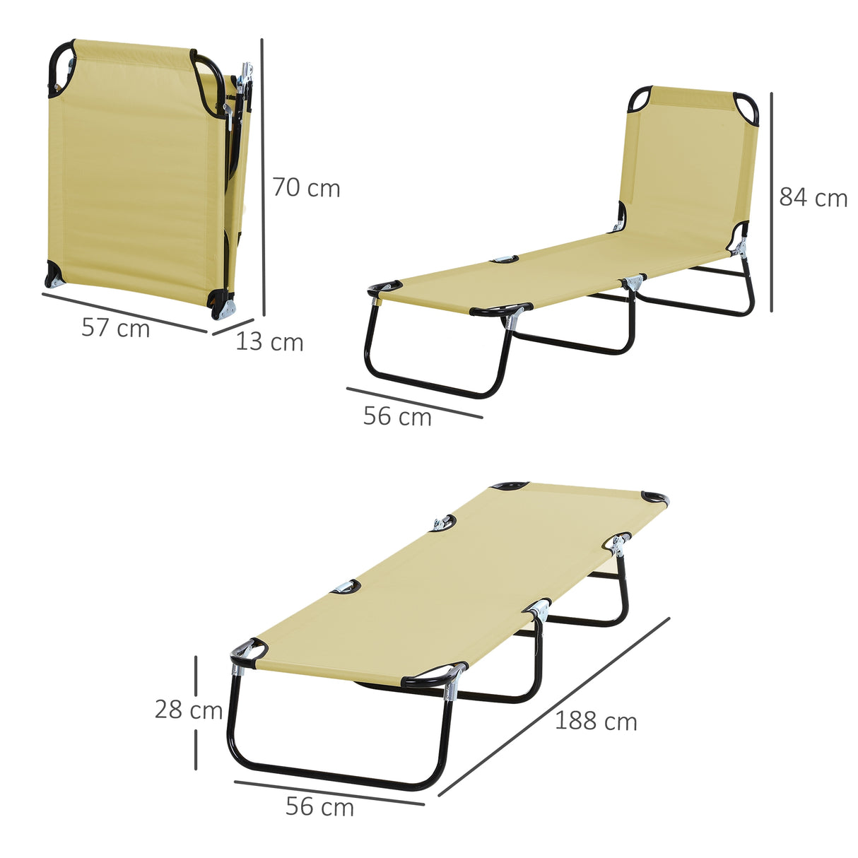 easycomfort easycomfort lettino da giardino con schienale regolabile in 5 posizioni in acciaio e tessuto oxford 188x56x28 cm beige