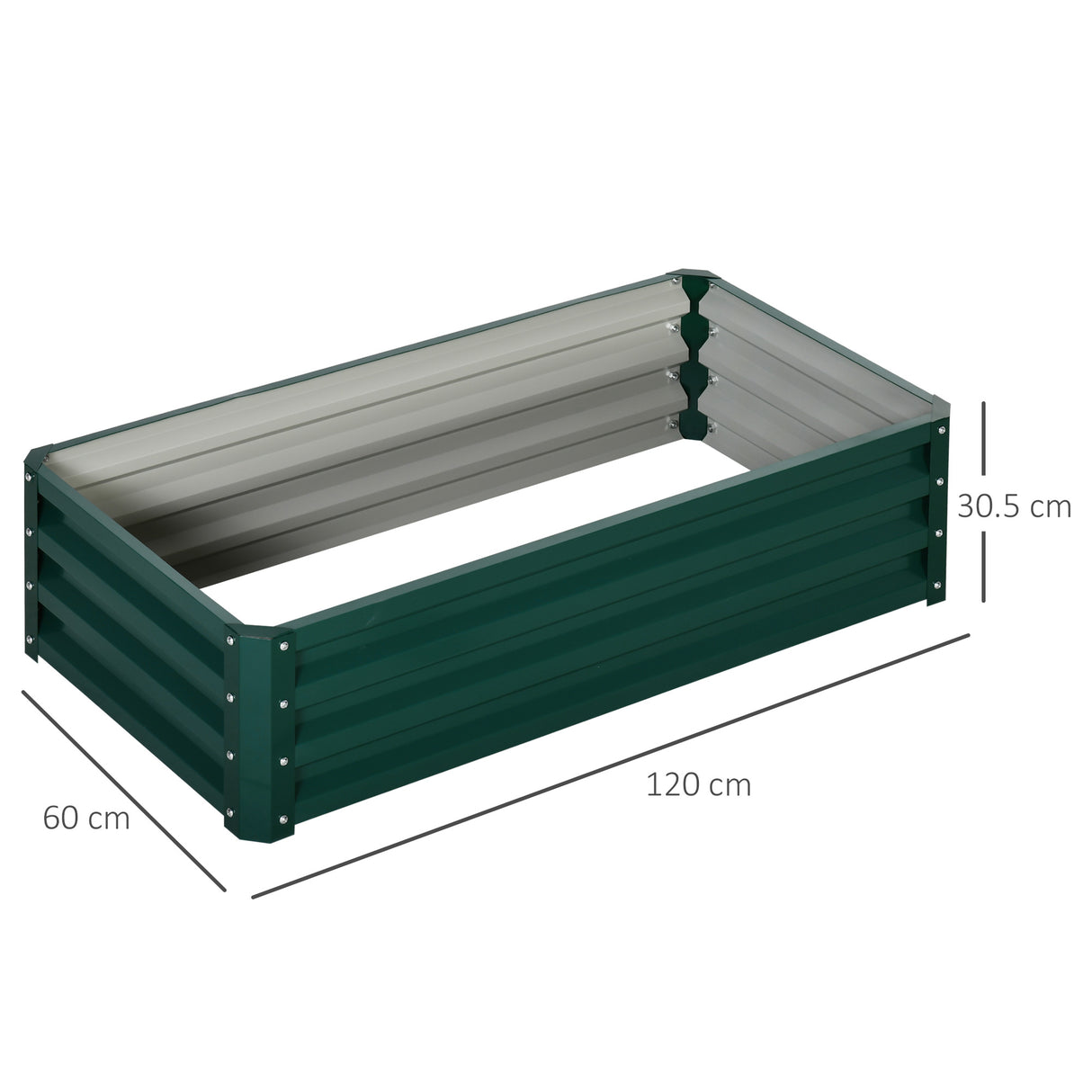 easycomfort easycomfort letto per orto rialzato a fondo aperto con rivestimento in acciaio zincato 120x60x30 5 cm verde