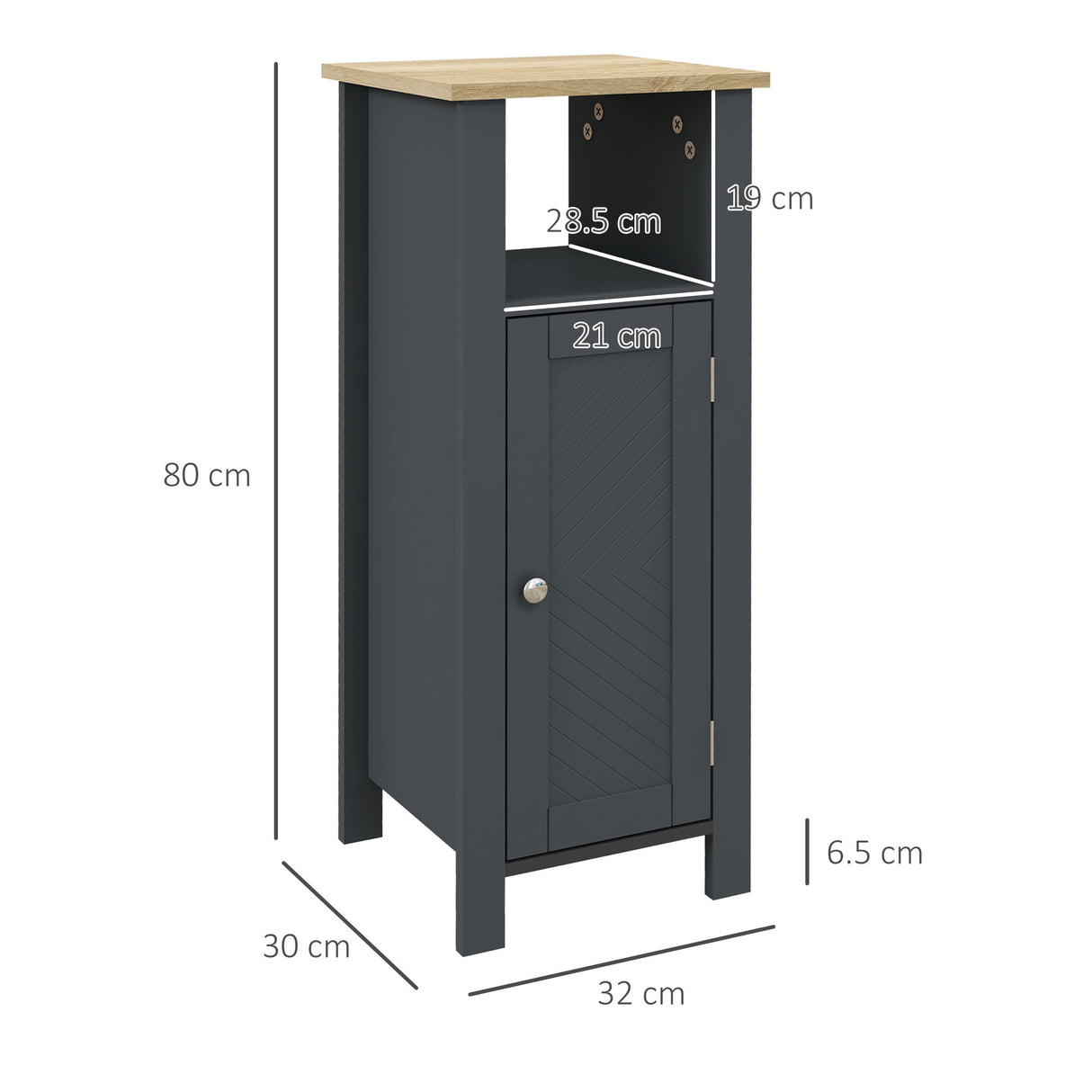 easycomfort easycomfort mobile bagno salvaspazio con armadietto e ripiano aperto in legno 32x30x80cm grigio