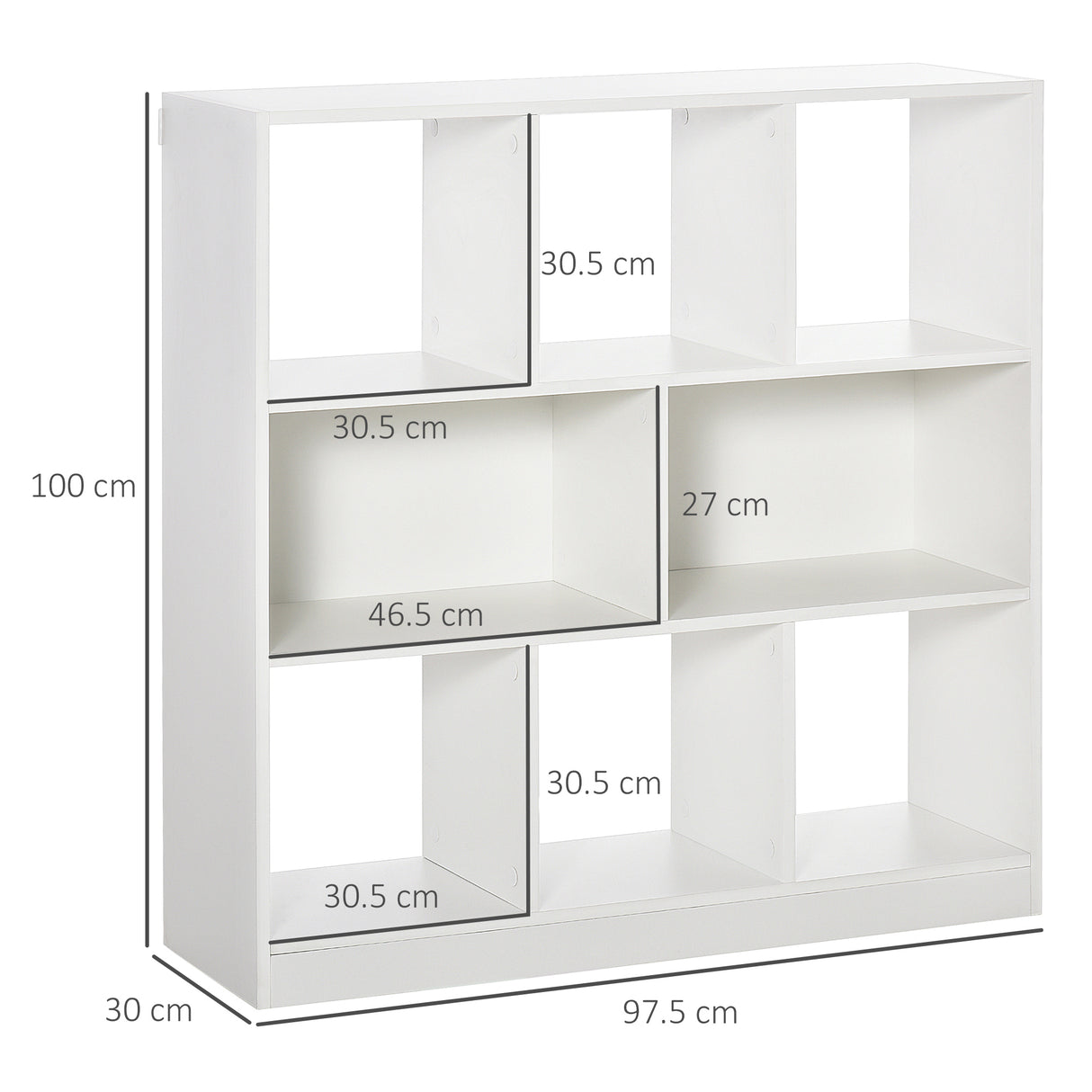 easycomfort easycomfort mobile libreria portaoggetti a 3 livelli e 8 ripiani totali in mdf 97 5x30x100 cm bianco