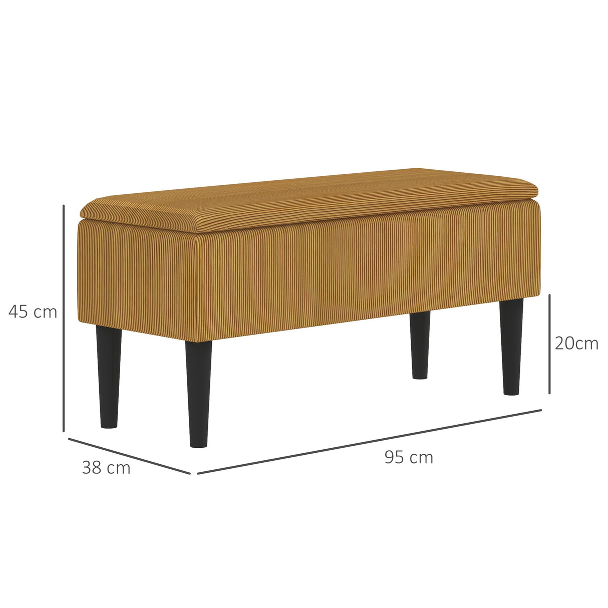 easycomfort easycomfort panca fondoletto in poliestere e legno per camera da letto e ingresso 95x38x45 cm arancione