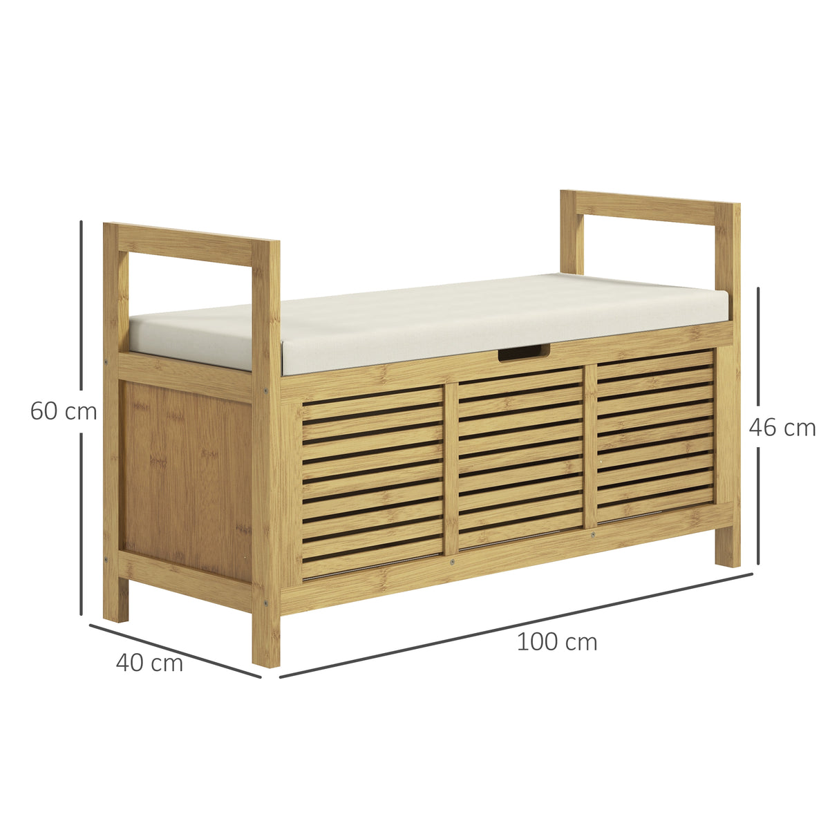 easycomfort easycomfort panca scarpiera a doghe da ingresso con design a ribalta in legno di bambu 100x40x60 cm