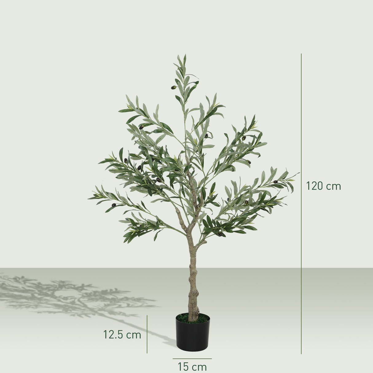 easycomfort easycomfort pianta artificiale di olivo alta 120 cm albero finto con 450 foglie e 20 olive vaso incluso