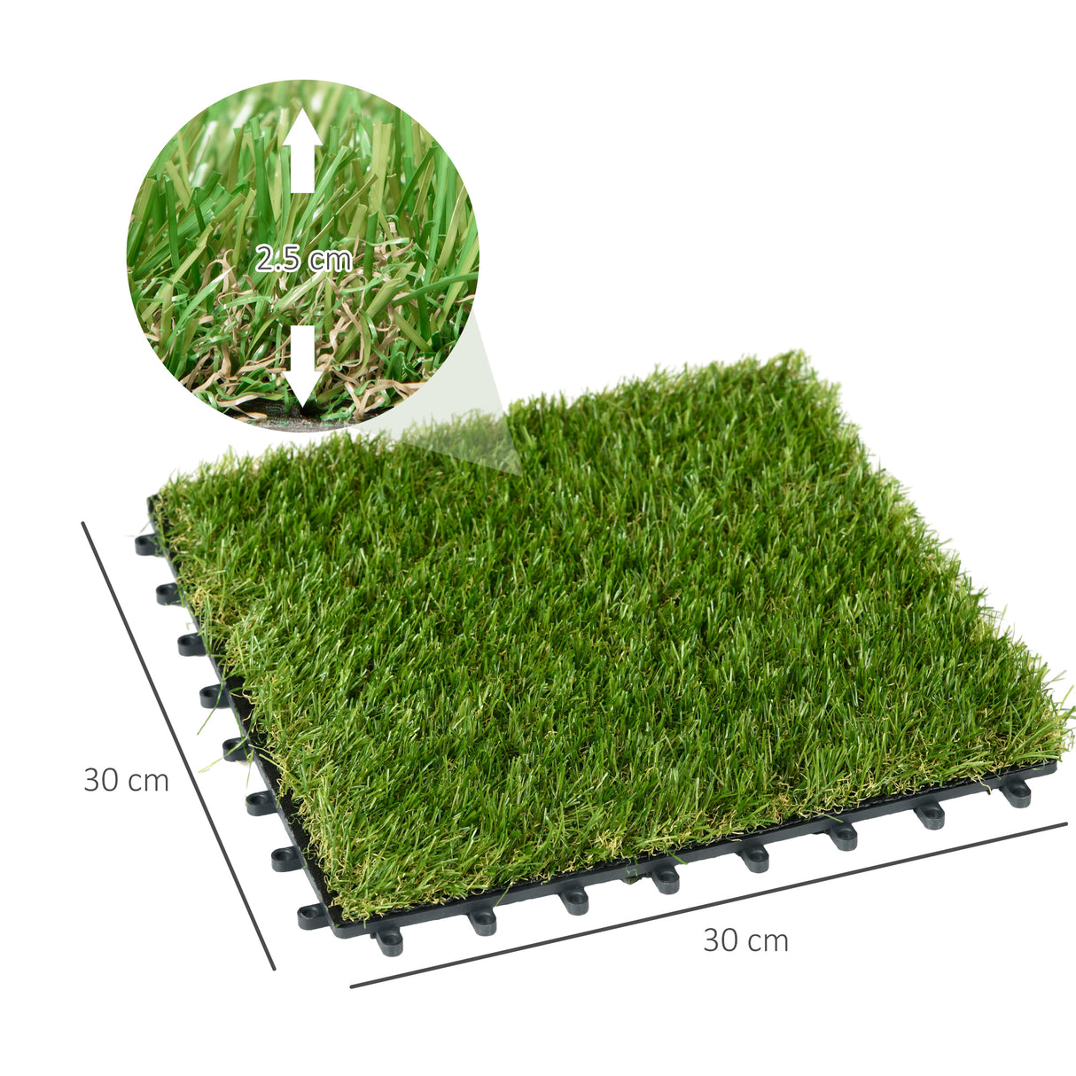easycomfort easycomfort piastrelle da giardino con erba sintetica 30x30cm 10 pezzi prato artificiale densita 6500 verde