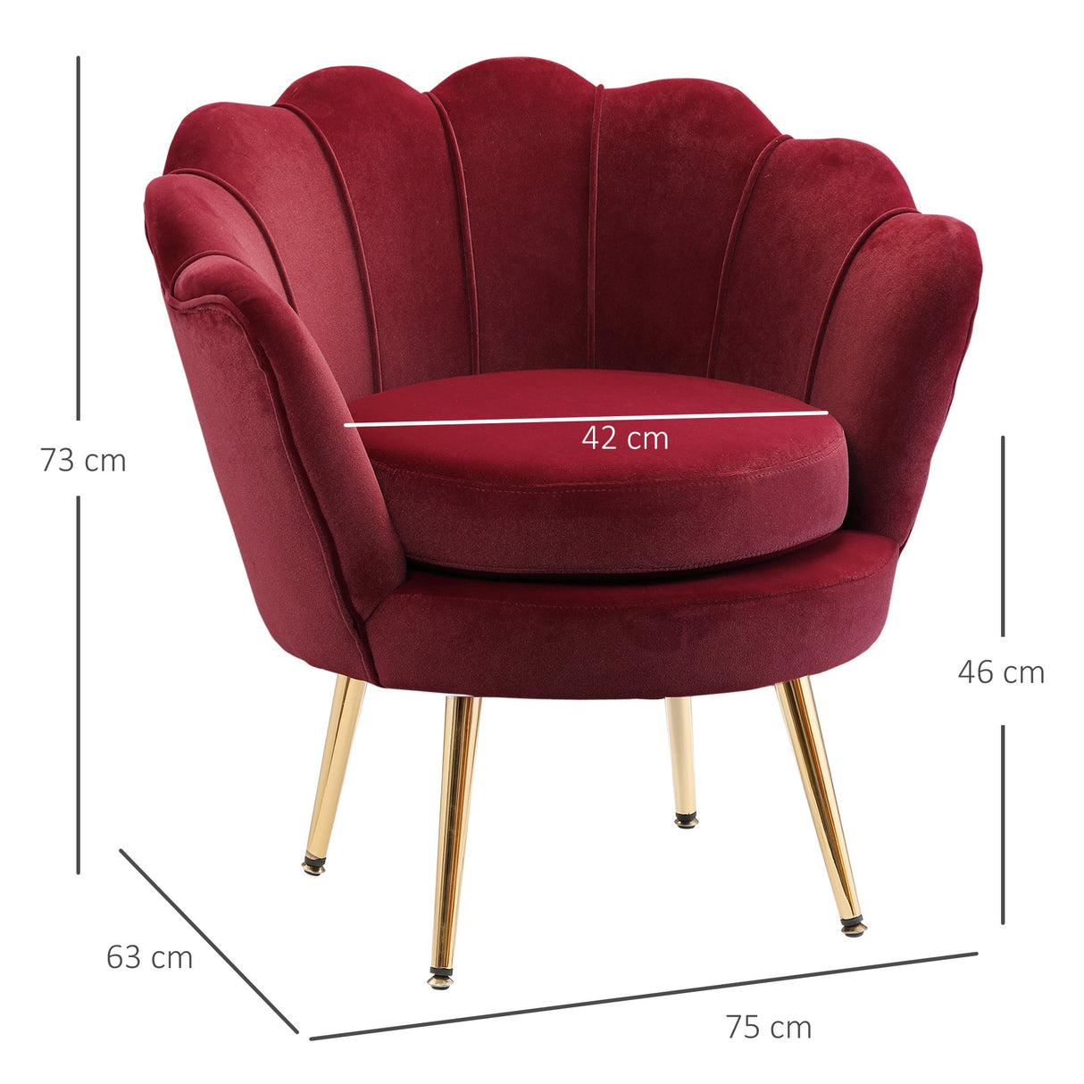 easycomfort easycomfort poltrona a conchiglia poltroncina vintage poltroncina da camera e salotto design elegante con schienale alto 76x67x74cm rosso scuro