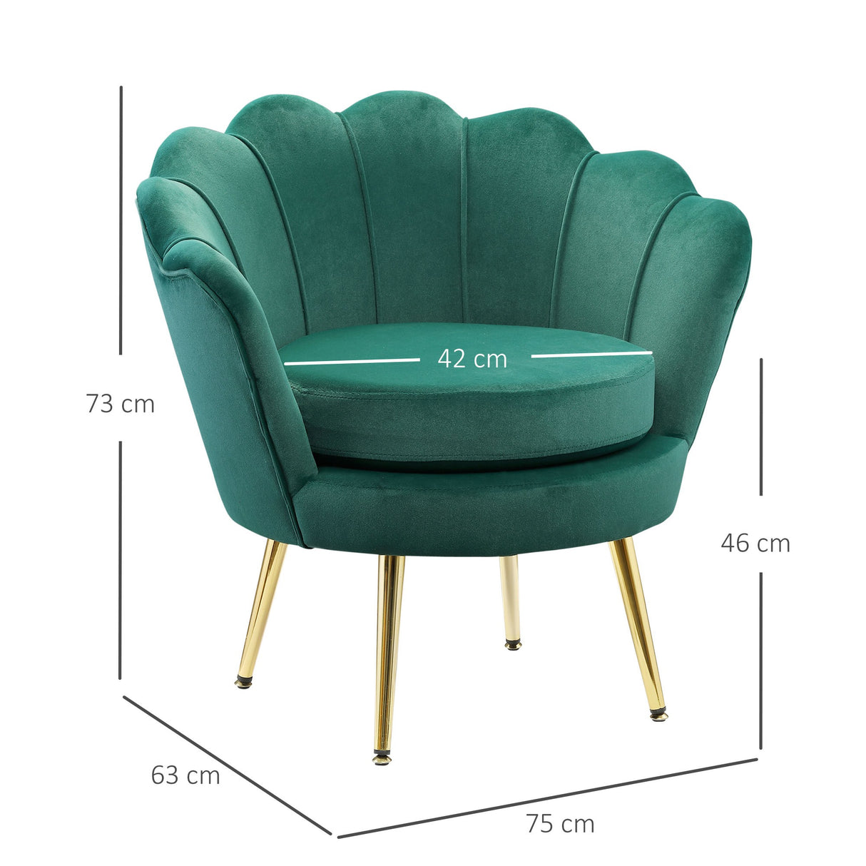 easycomfort easycomfort poltrona a conchiglia poltroncina vintage poltroncina da camera e salotto design elegante con schienale alto 76x67x74cm verde scuro