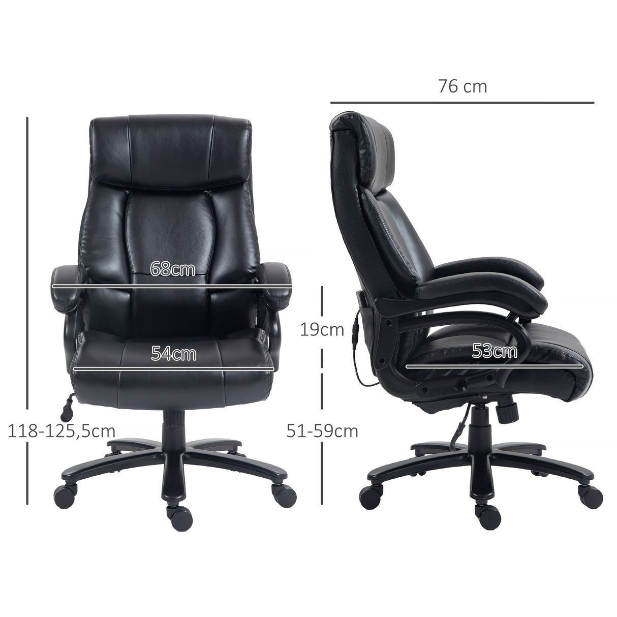 easycomfort easycomfort poltrona da ufficio massaggiante e riscaldata con 2 punti massaggio e 8 programmi nera