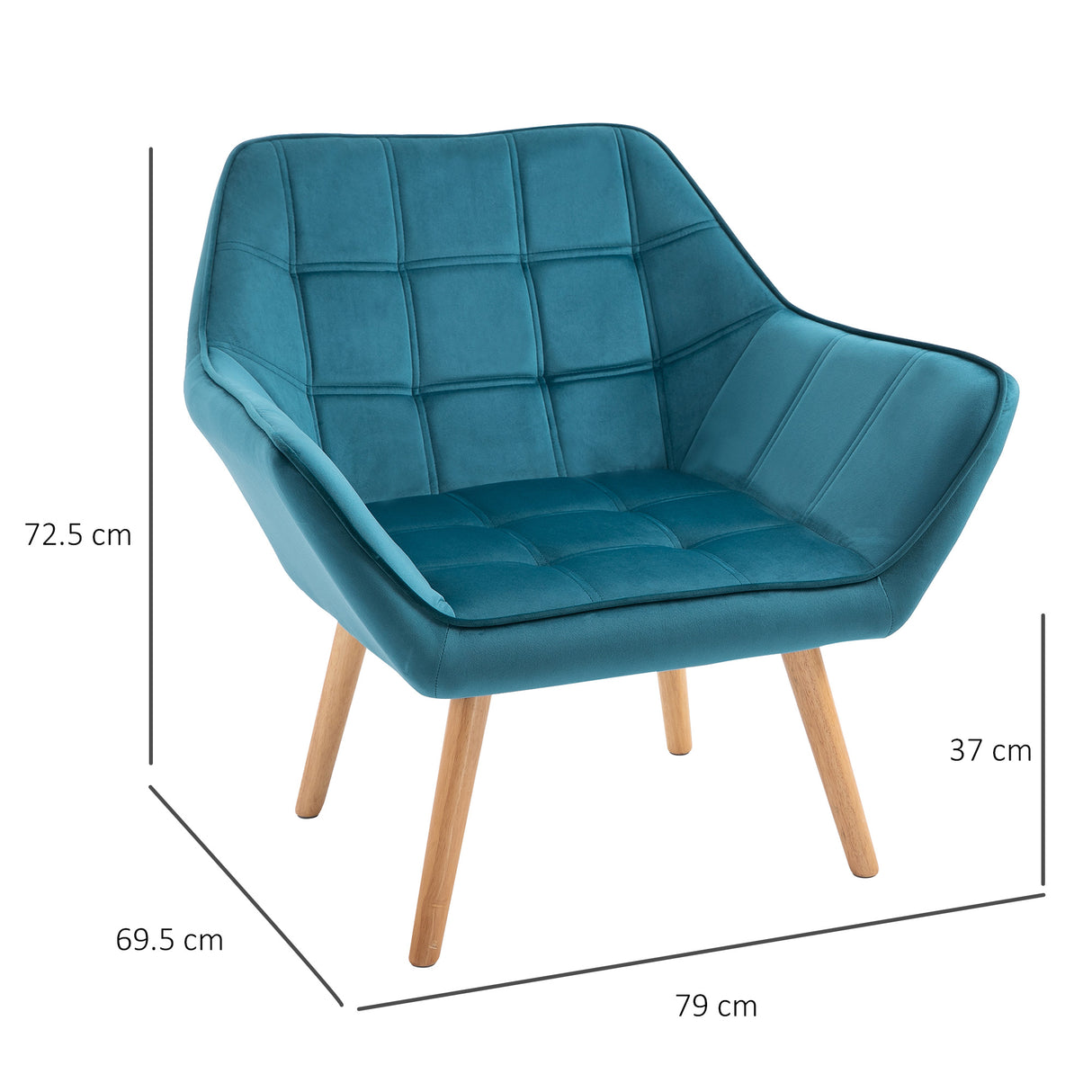 easycomfort easycomfort poltroncina da camera design scandinavo poltrona in velluto e legno color petrolio per soggiorno o ufficio 67x61 5x71cm ean 8055776913292