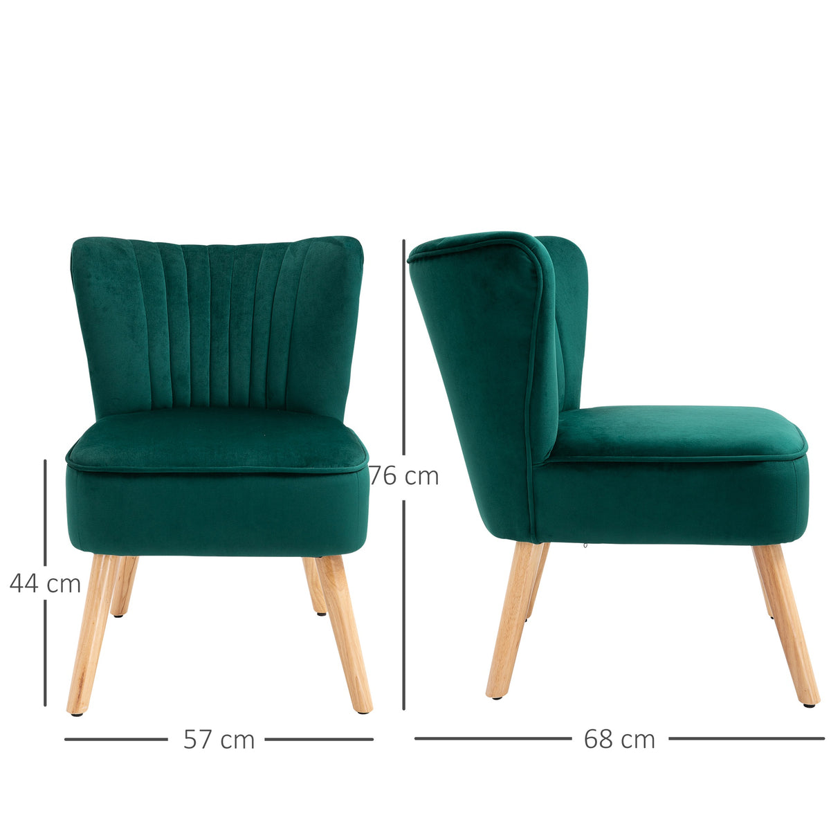 easycomfort easycomfort poltroncina stile nordico dal design ergonomico in legno e velluto verde per casa e soggiorno 57 x 68 x 76 cm ean 8055776914923