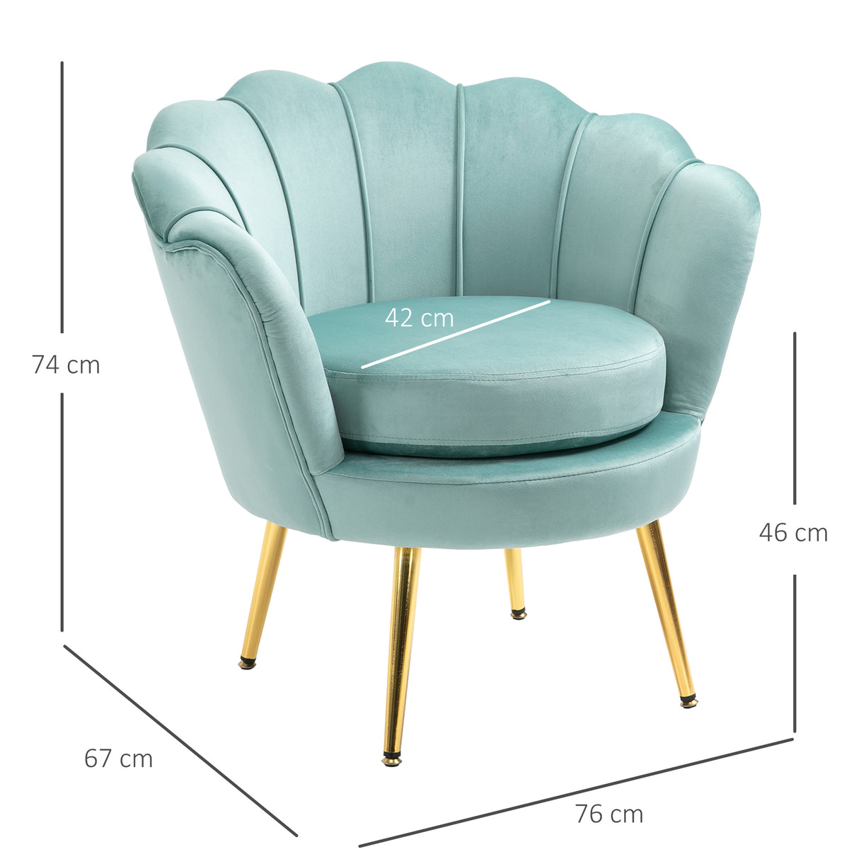 easycomfort easycomfort poltroncina vintage di design in velluto blu poltroncina da camera con schienale alto 76x67x74cm verde