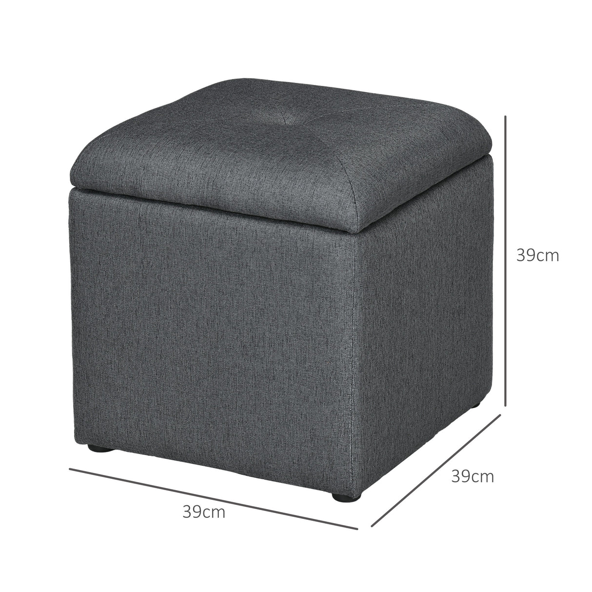 easycomfort easycomfort pouf contenitore imbottito in tessuto teddy morbido per salotto e camera 39x39x39cm grigio