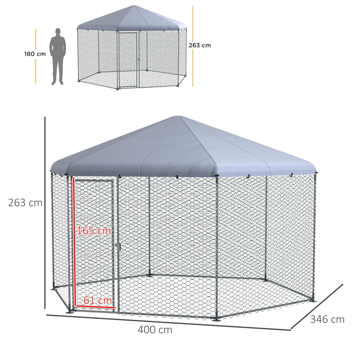easycomfort easycomfort recinto per galline con tetto e porta bloccabile in acciaio per 10 15 animali 4x3 5x2 6m