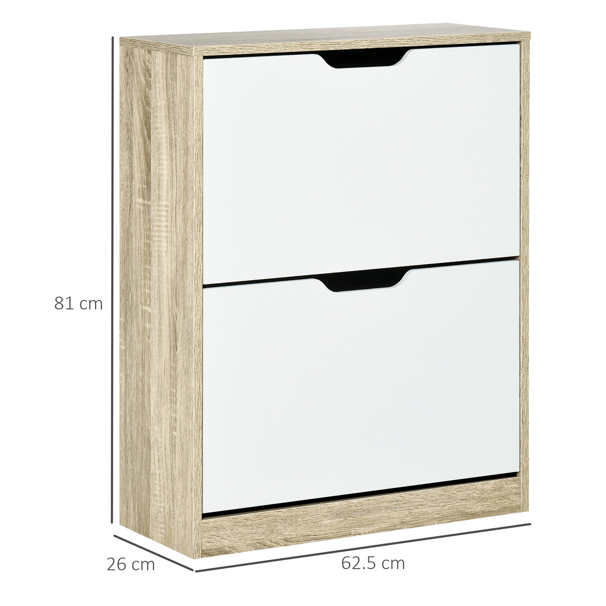 easycomfort easycomfort scarpiera salvaspazio slim a 2 cassetti per 8 paia di scarpe 62 5x26x81 cm legno e bianco