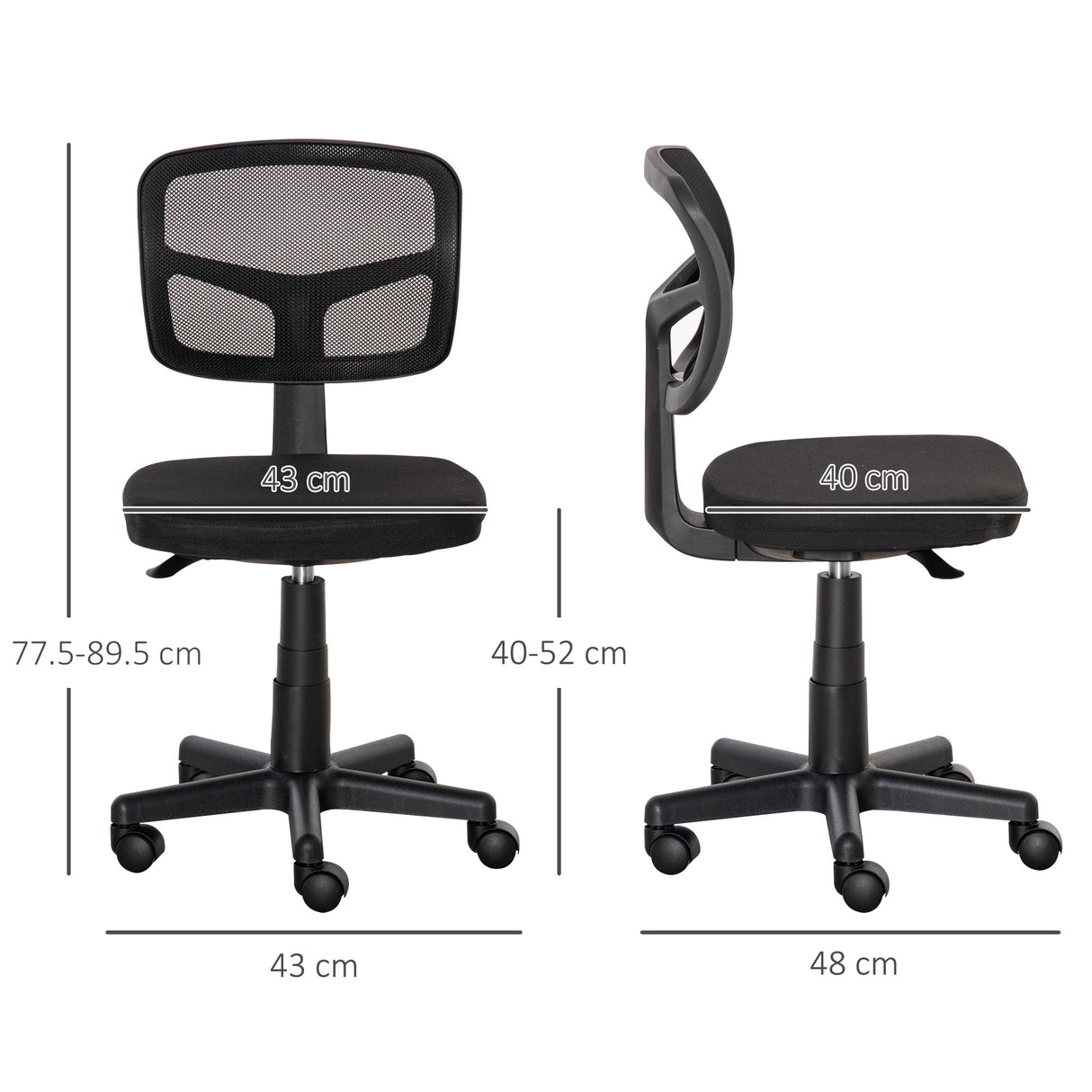 easycomfort easycomfort sedia da ufficio ergonomica in rete senza braccioli e regolabile in altezza nero
