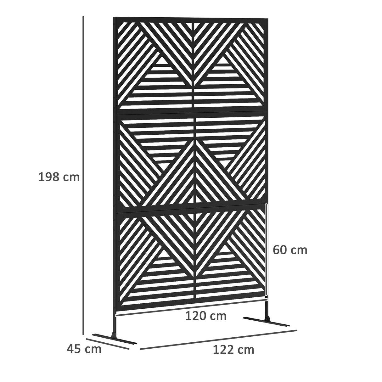 easycomfort easycomfort separe divisorio da esterno decorativo e traliccio per rampicanti 122x45x198 cm nero