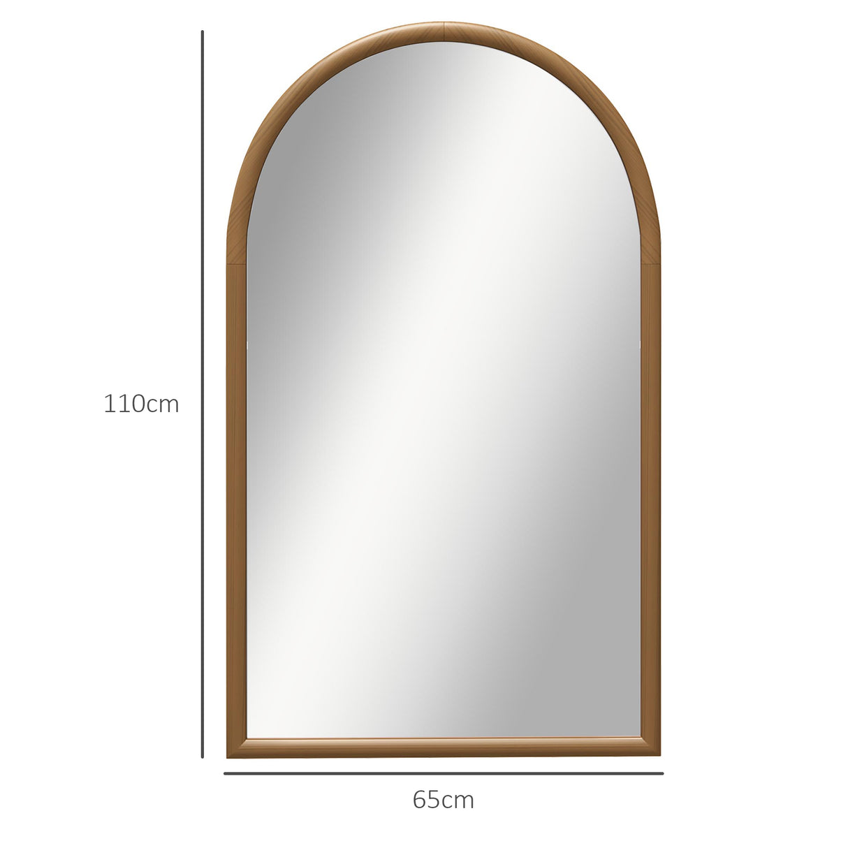 easycomfort easycomfort specchio da parete ad arco 110x65cm con cornice in legno per camera e ingresso marrone scuro