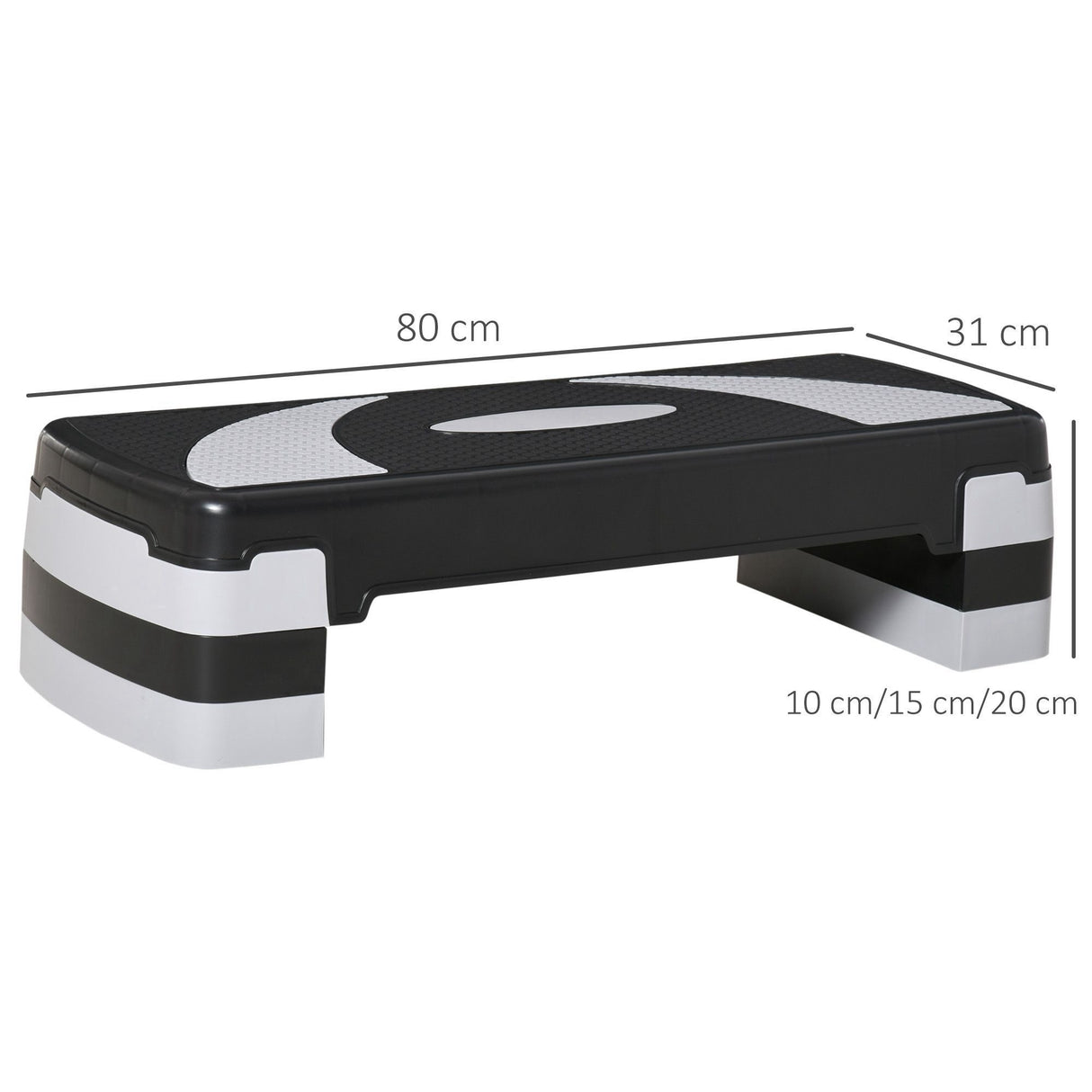 easycomfort easycomfort stepper da aerobica regolabile in altezza 10 15 20 cm antiscivolo nero e grigio