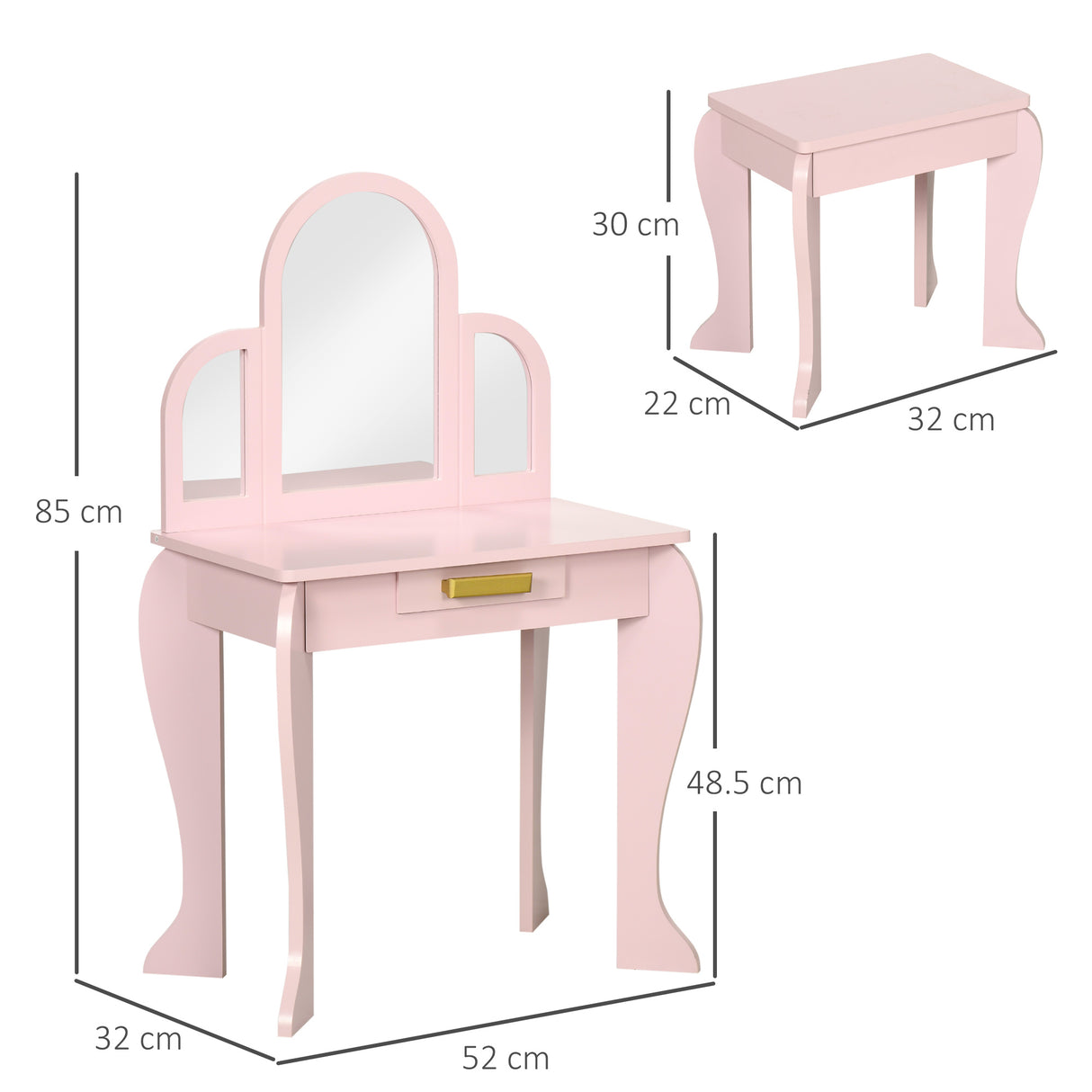 easycomfort easycomfort tavolo per trucco per bambine 3 6 anni con sgabello cassetti e specchio coordinato in acrilico rosa