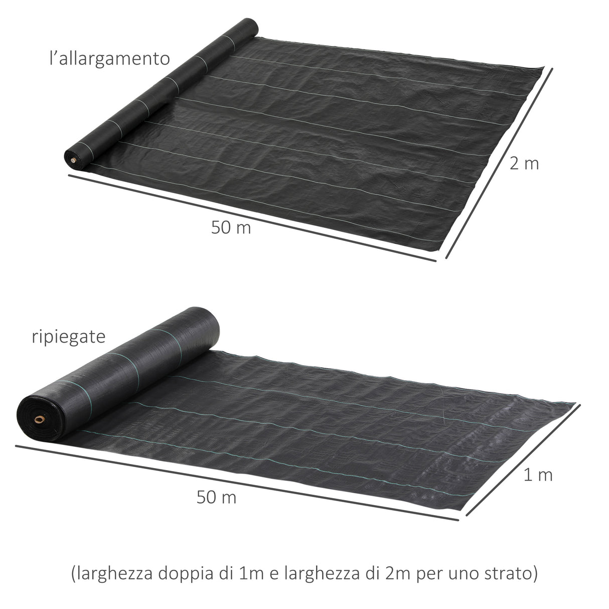 easycomfort easycomfort telo per pacciamatura 50x2 m traspirante e anti uv in polipropilene nero