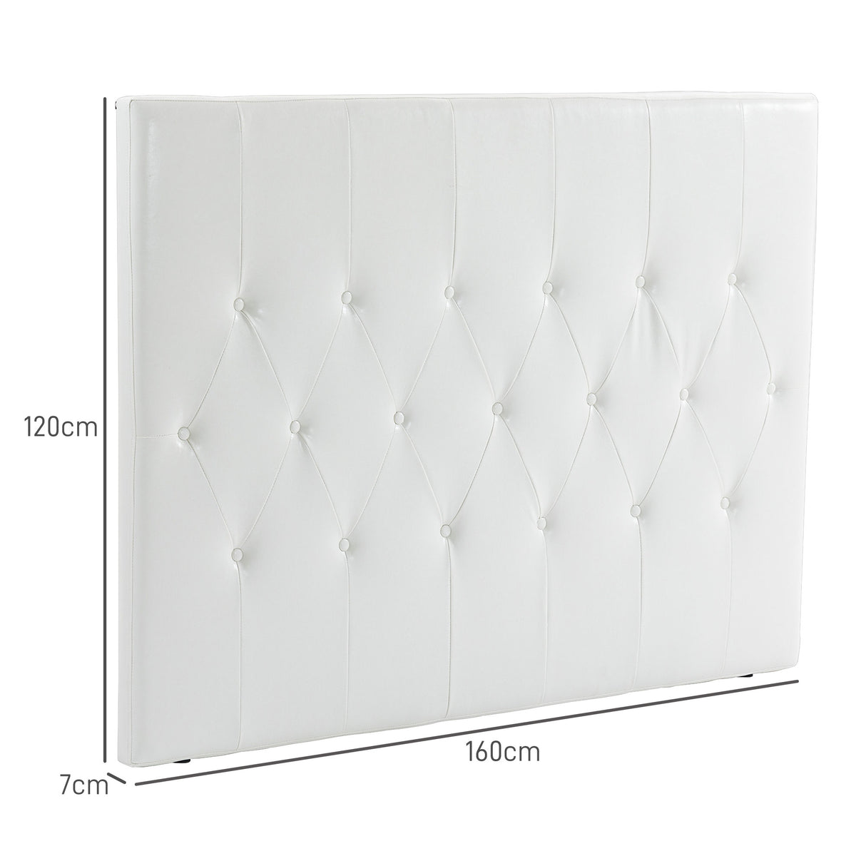 easycomfort easycomfort testiera letto matrimoniale imbottita con design a bottoni in pelle pu e mdf 160x7x120 cm bianco