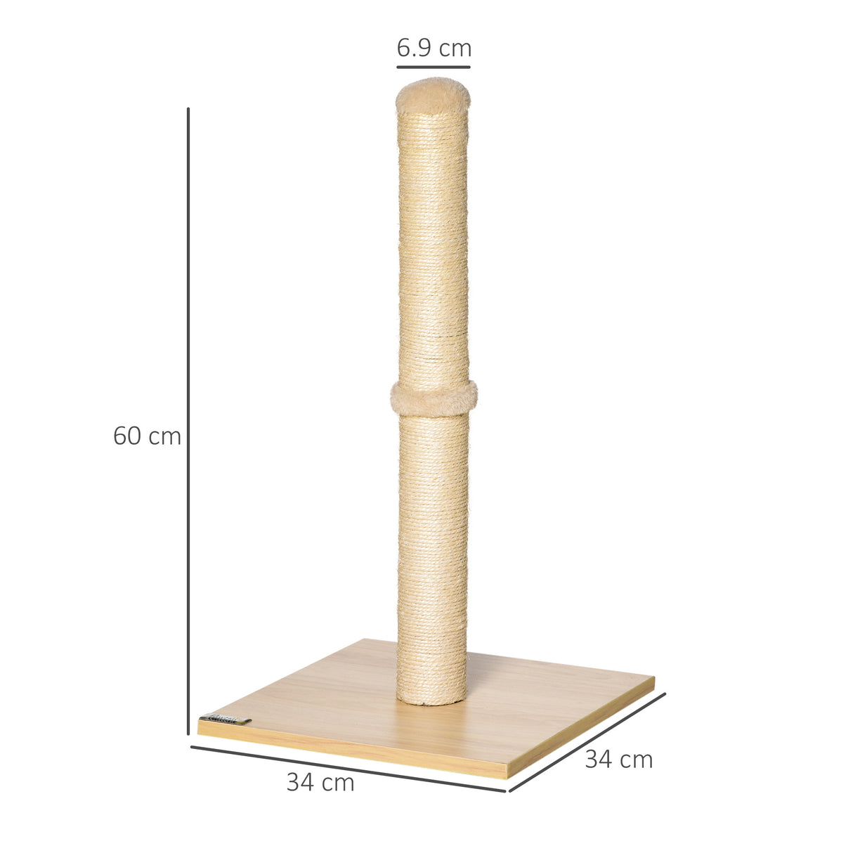 easycomfort easycomfort tiragraffi per gatti con palo in sisal alto 60 cm e base in truciolato beige