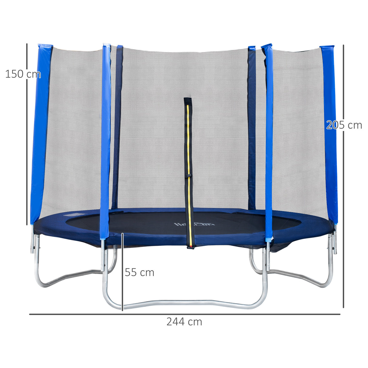 easycomfort easycomfort trampolino elastico esterni con rete di sicurezza e pali imbottiti per adulti e bambini 244x244x205cm