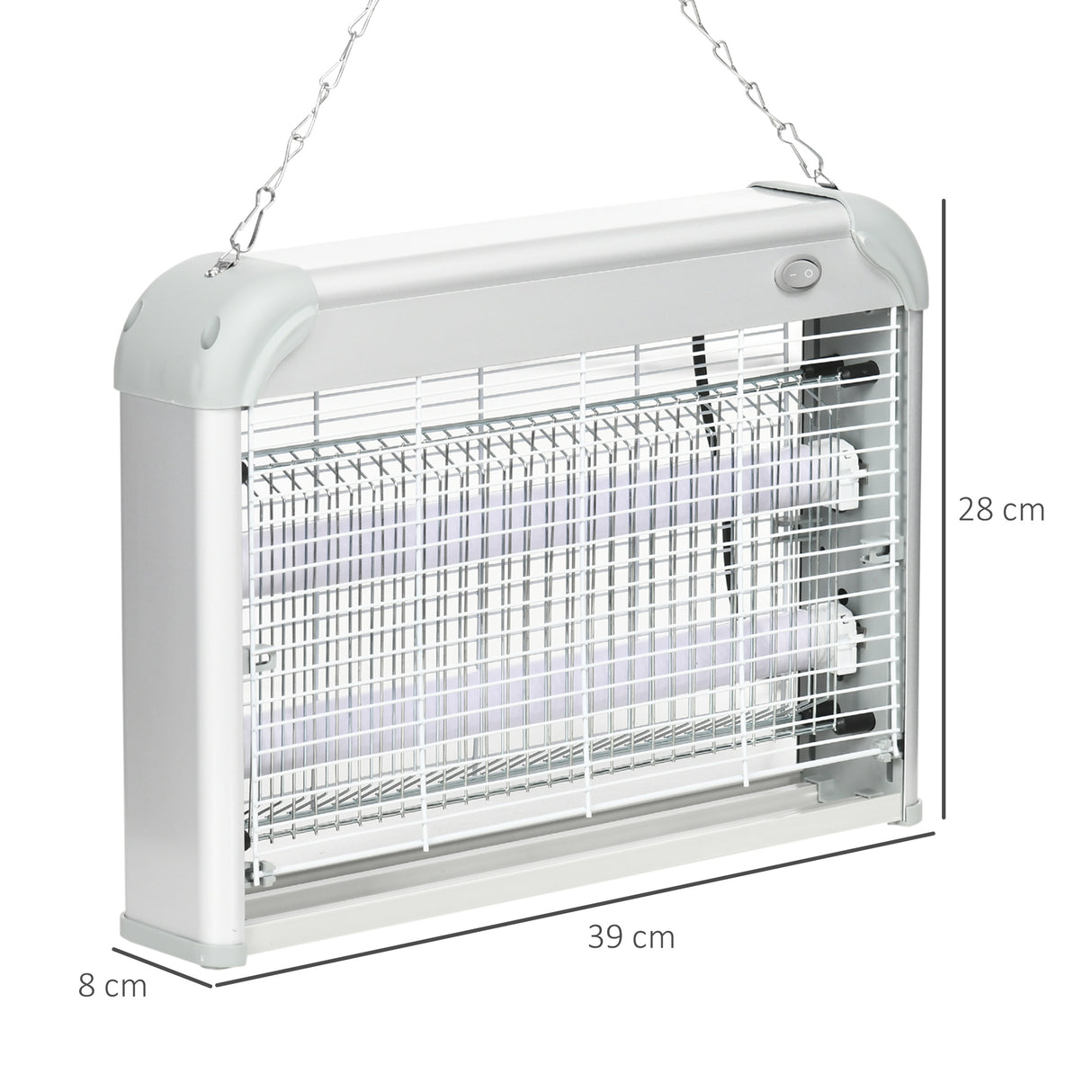 easycomfort easycomfort zapper per insetti e zanzare da 20w a luci led uv con vassoio rimovibile in abs e metallo 39x8x28 cm