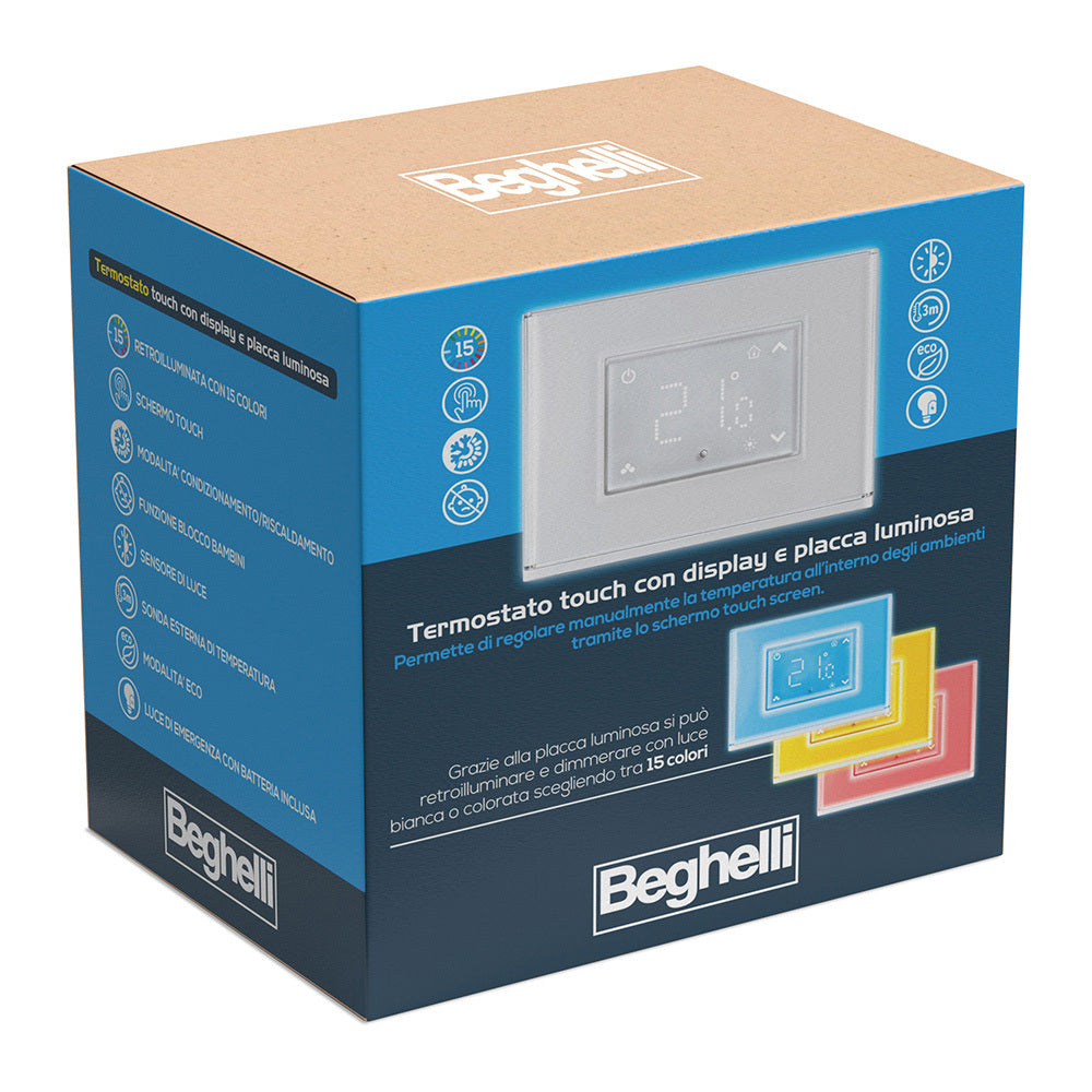 termostato beghelli dom e con display touch luminoso