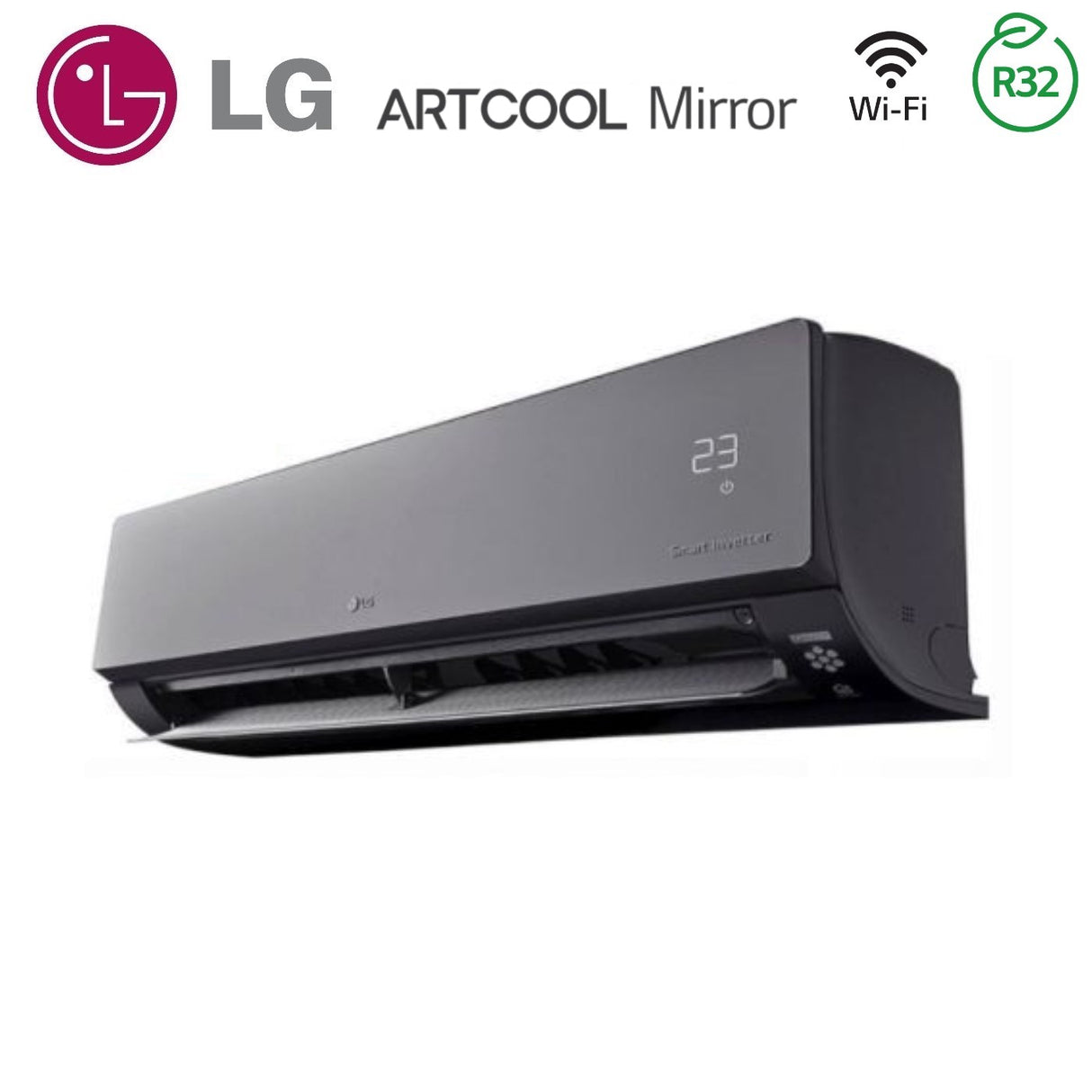 unita interna a parete lg artcool mirror 12000 btu ac12bk.nsj r 32 wi fi integrato uv nano voice control