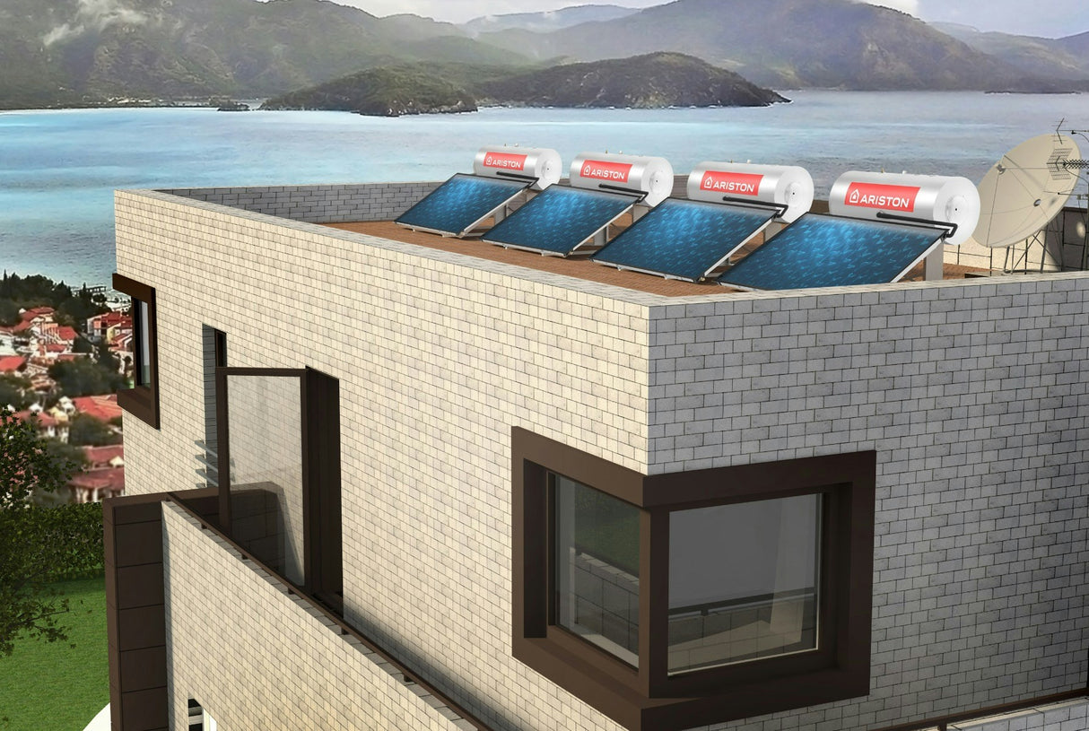 ariston sistema solare termico a circolazione naturale kairos thermo hf 2 300 2 tt installazione a tetto