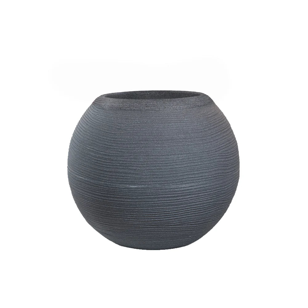 divina garden vaso in resina da esterno interno per piante tondo a sfera di design d 40x33h botticelli grigio ean 8056157808954